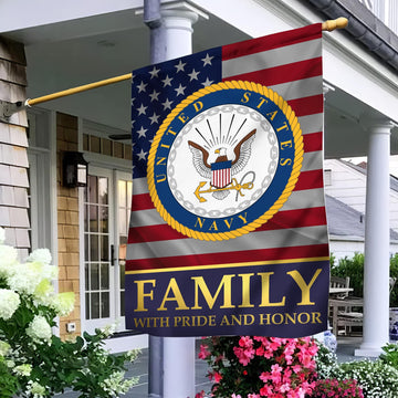 US Navy Garden Flag - House Flag, Navy Family With Pride And Honor VPVC100902