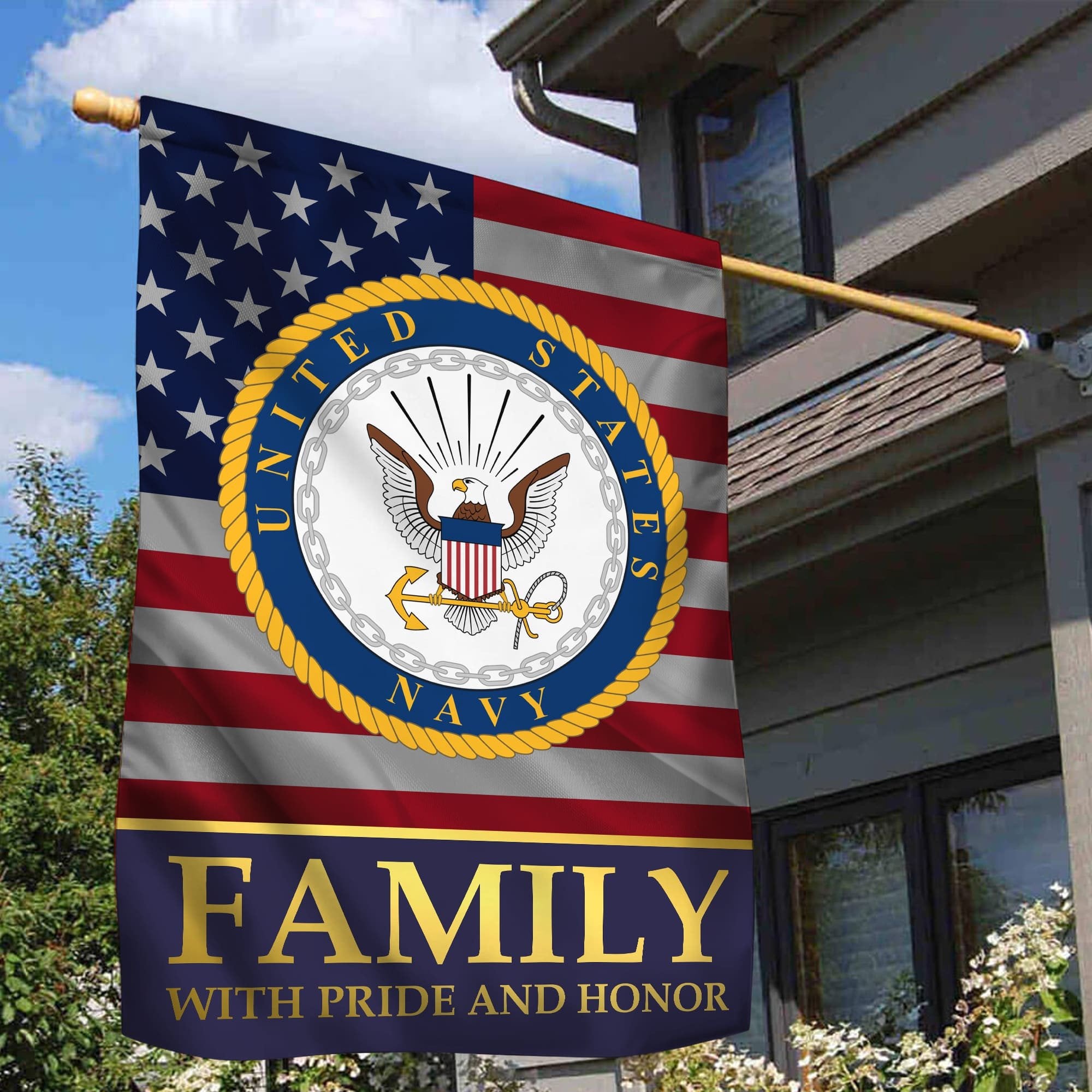 US Navy Garden Flag - House Flag, Navy Family With Pride And Honor VPVC100902