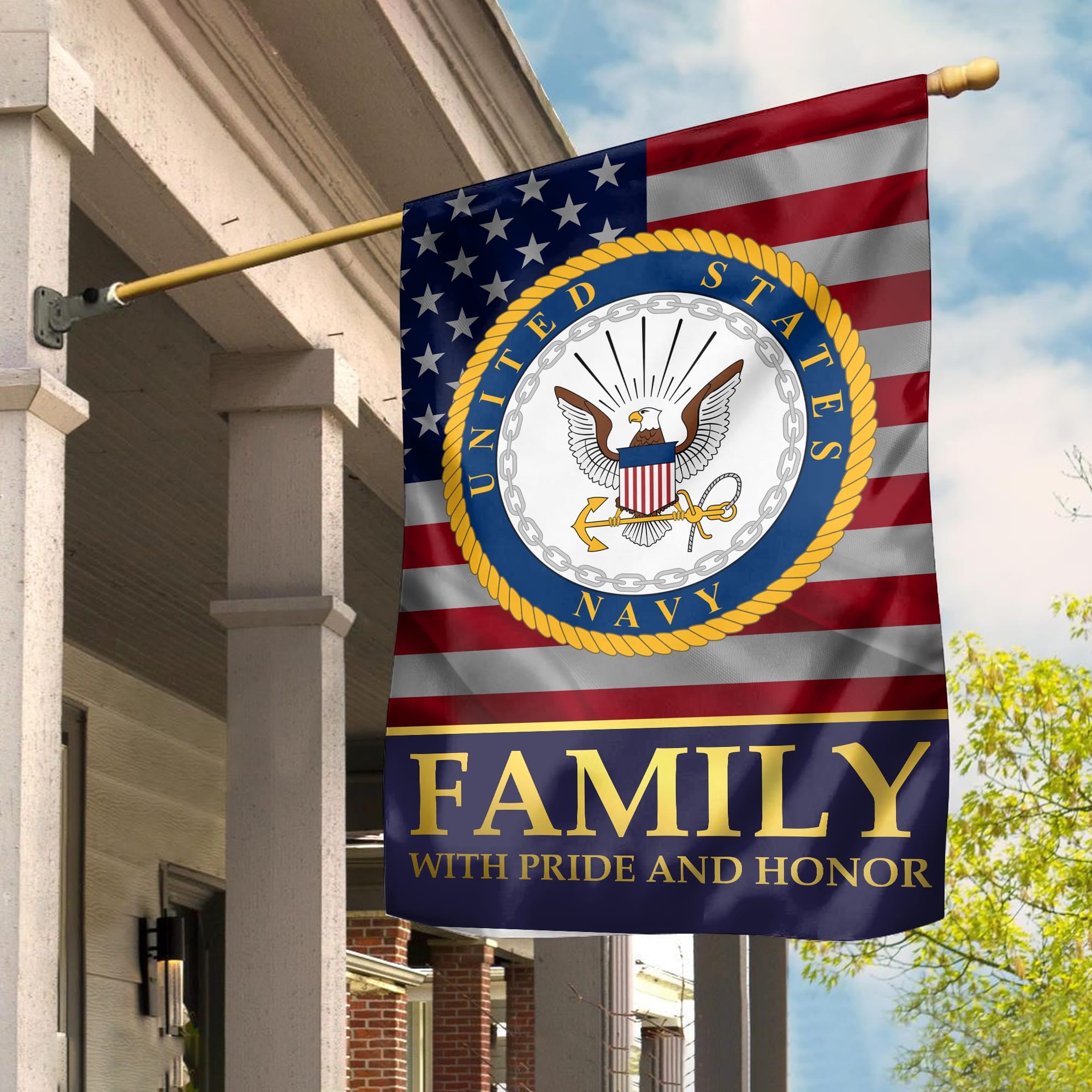 US Navy Garden Flag - House Flag, Navy Family With Pride And Honor VPVC100902
