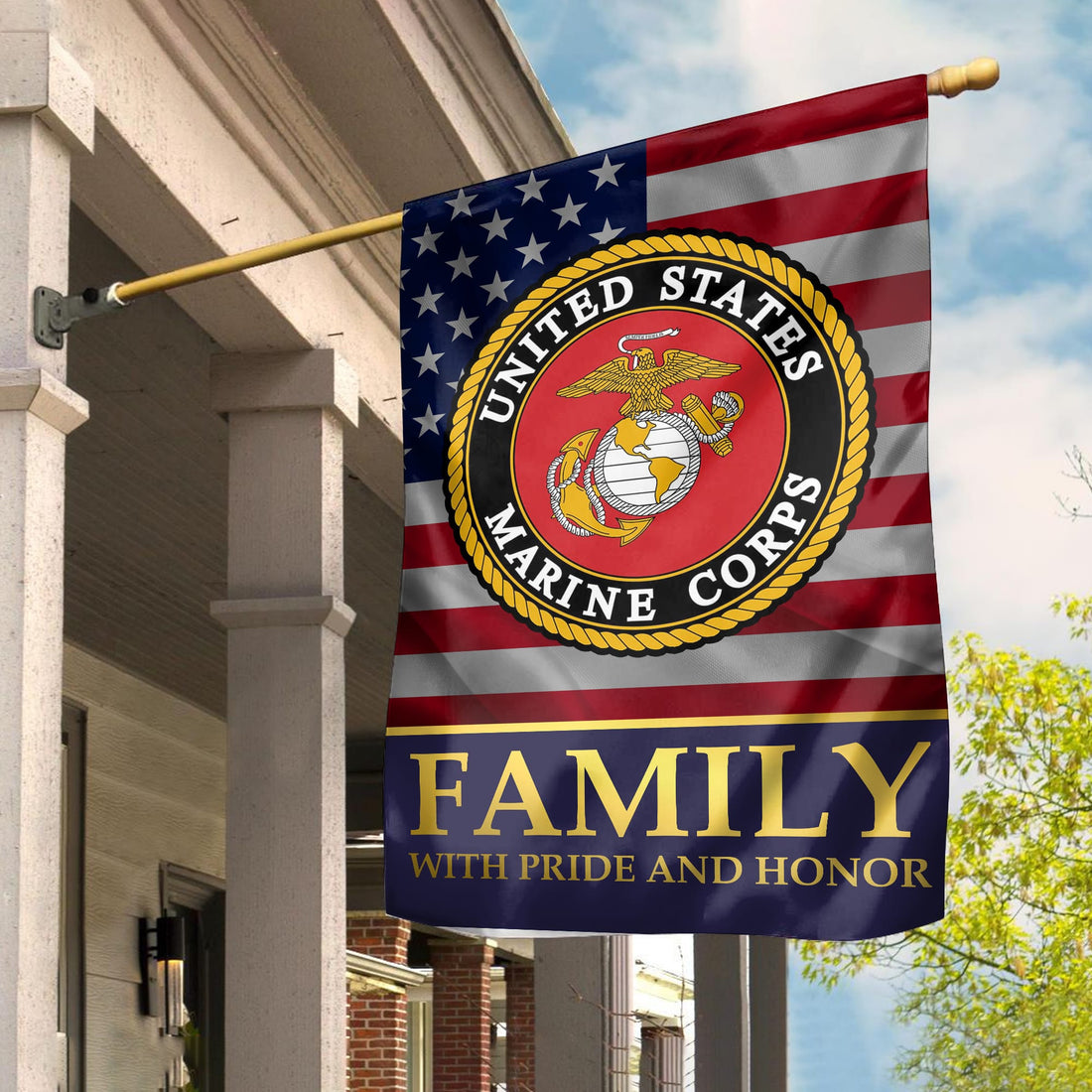 USMC Garden Flag - House Flag, Marine Family With Pride And Honor VPVC100903