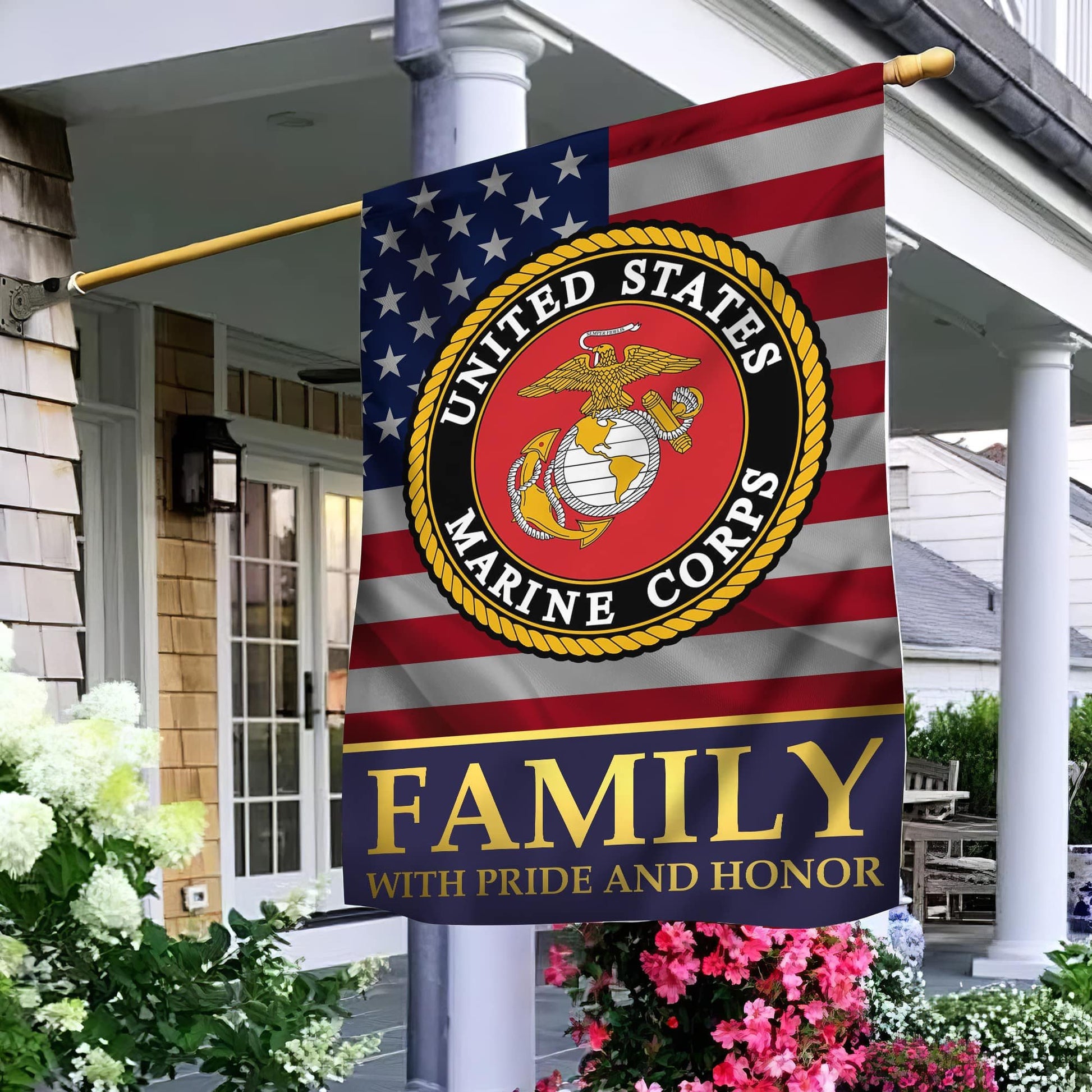 USMC Garden Flag - House Flag, Marine Family With Pride And Honor VPVC100903