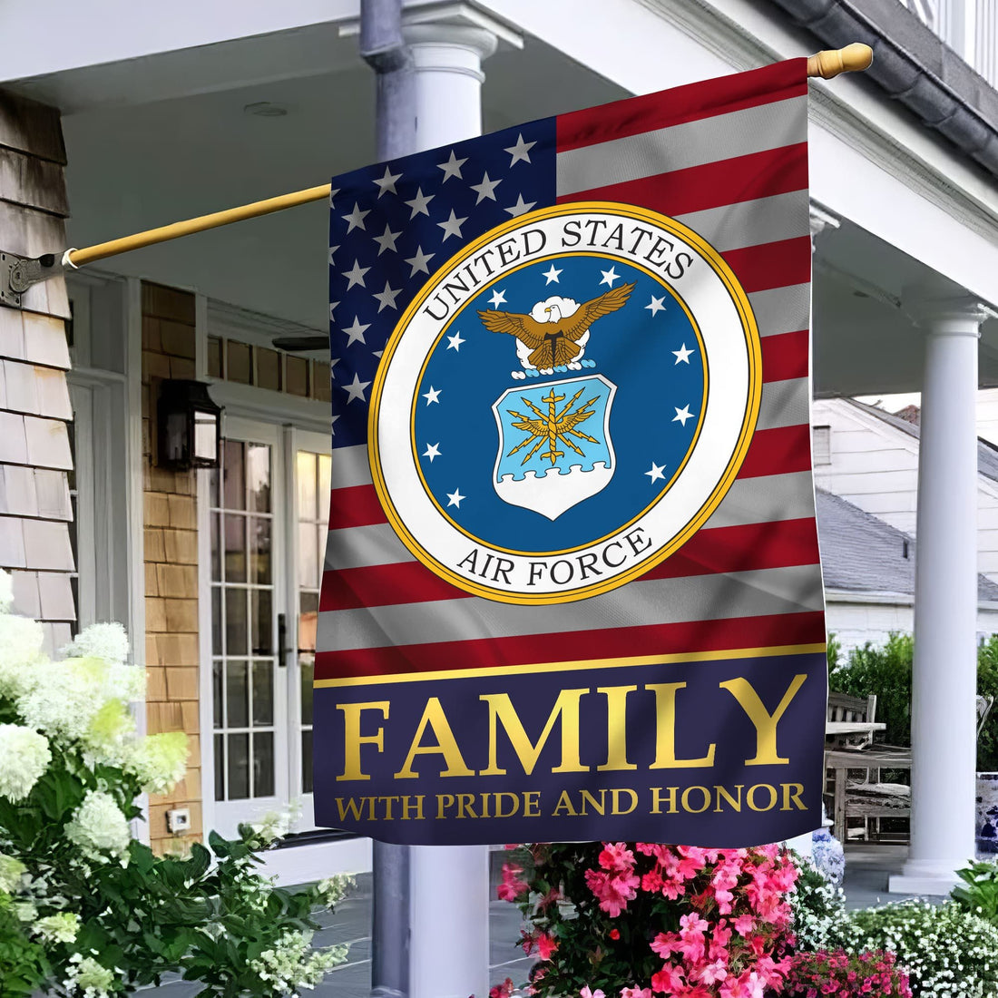 USAF Garden Flag - House Flag, Air Force Family With Pride And Honor VPVC100904