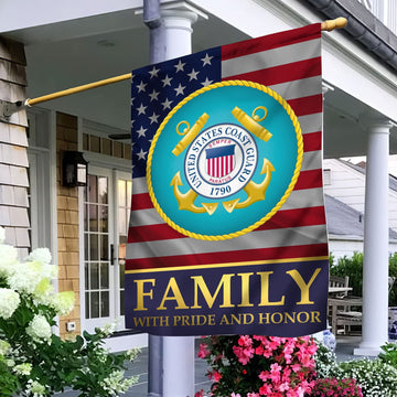 USCG Garden Flag - House Flag, Coast Guard Family With Pride And Honor VPVC100905
