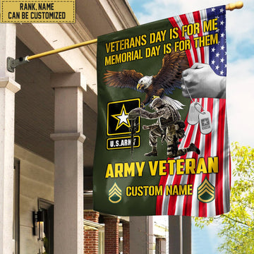 Customized US Army American Flag, Patriotic Flag, Gift For Army Veteran, Garden Flag - House Flag VPVC102001