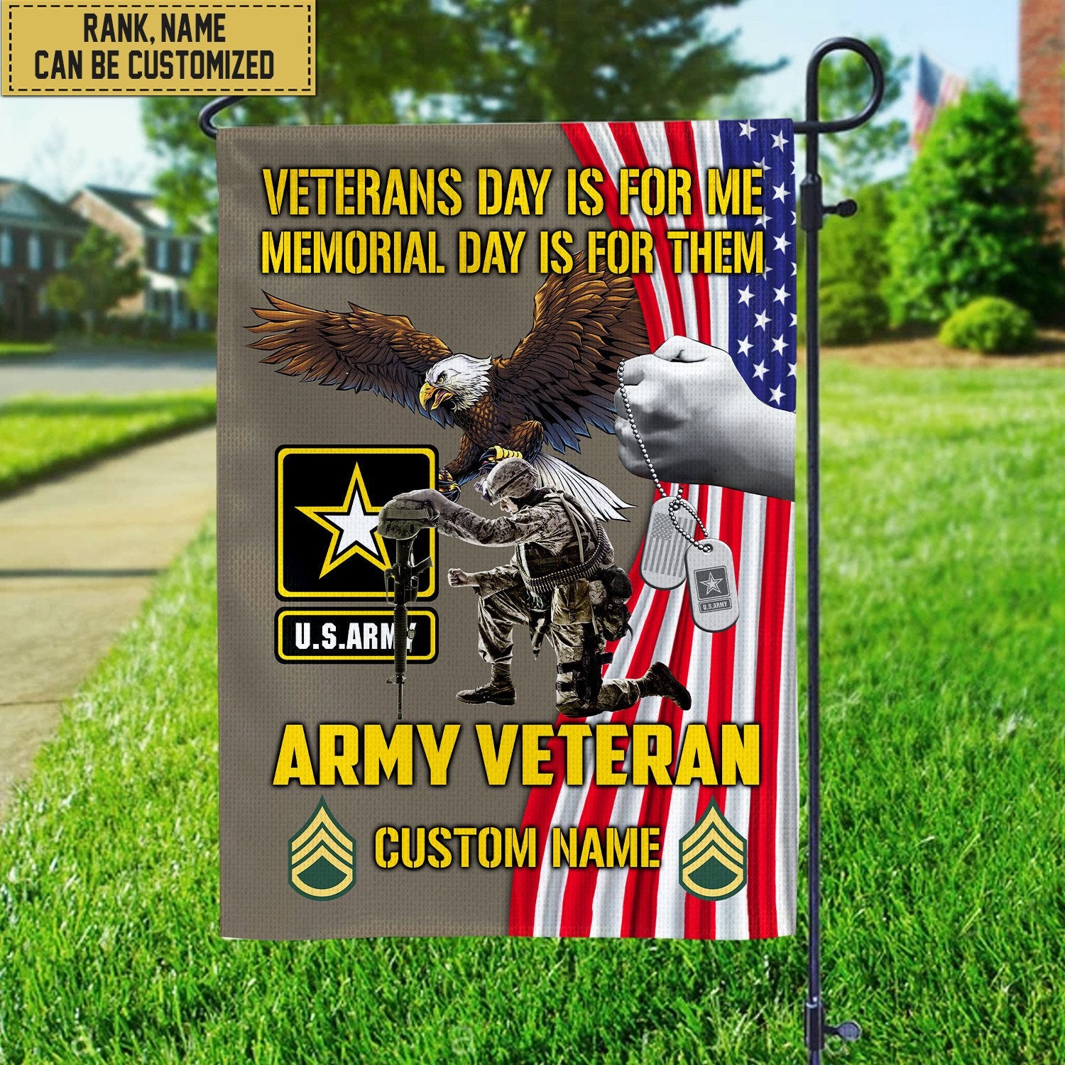 Customized US Army American Flag, Patriotic Flag, Gift For Army Veteran, Garden Flag - House Flag VPVC102001