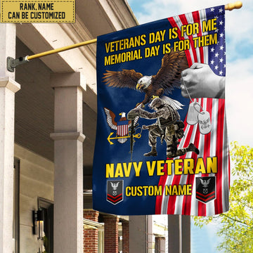 Customized US Navy American Flag, Patriotic Flag, Gift For Navy Veteran, Garden Flag - House Flag VPVC102002