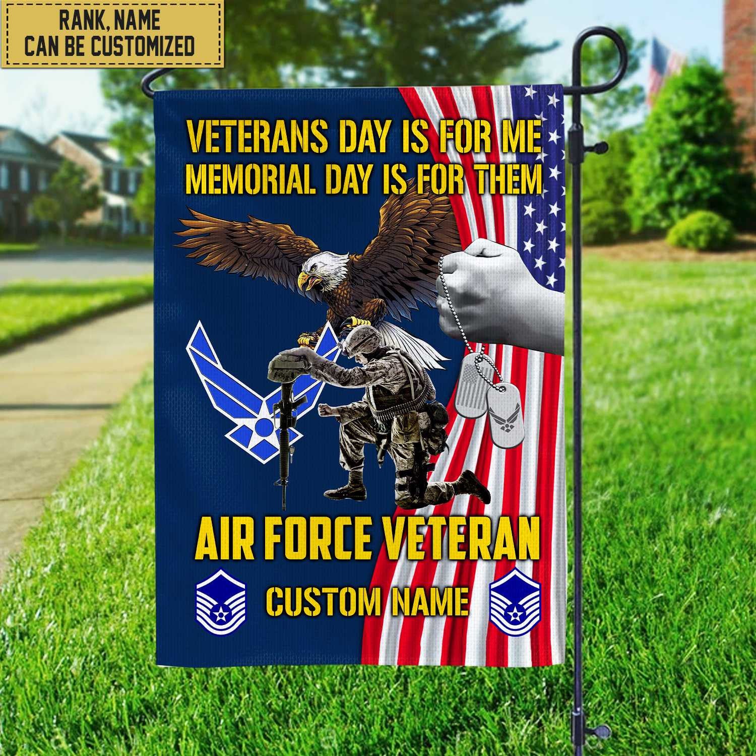 Customized USAF American Flag, Patriotic Flag, Gift For Air Force Veteran, Garden Flag - House Flag VPVC102004