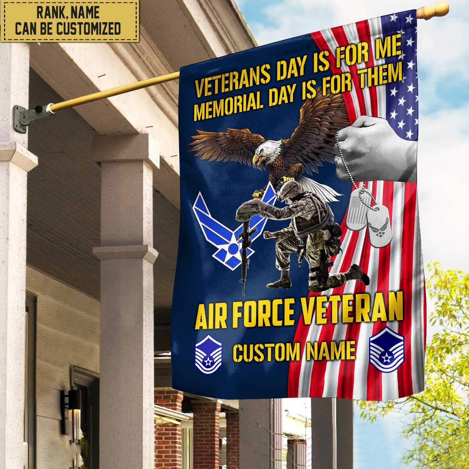 Customized USAF American Flag, Patriotic Flag, Gift For Air Force Veteran, Garden Flag - House Flag VPVC102004