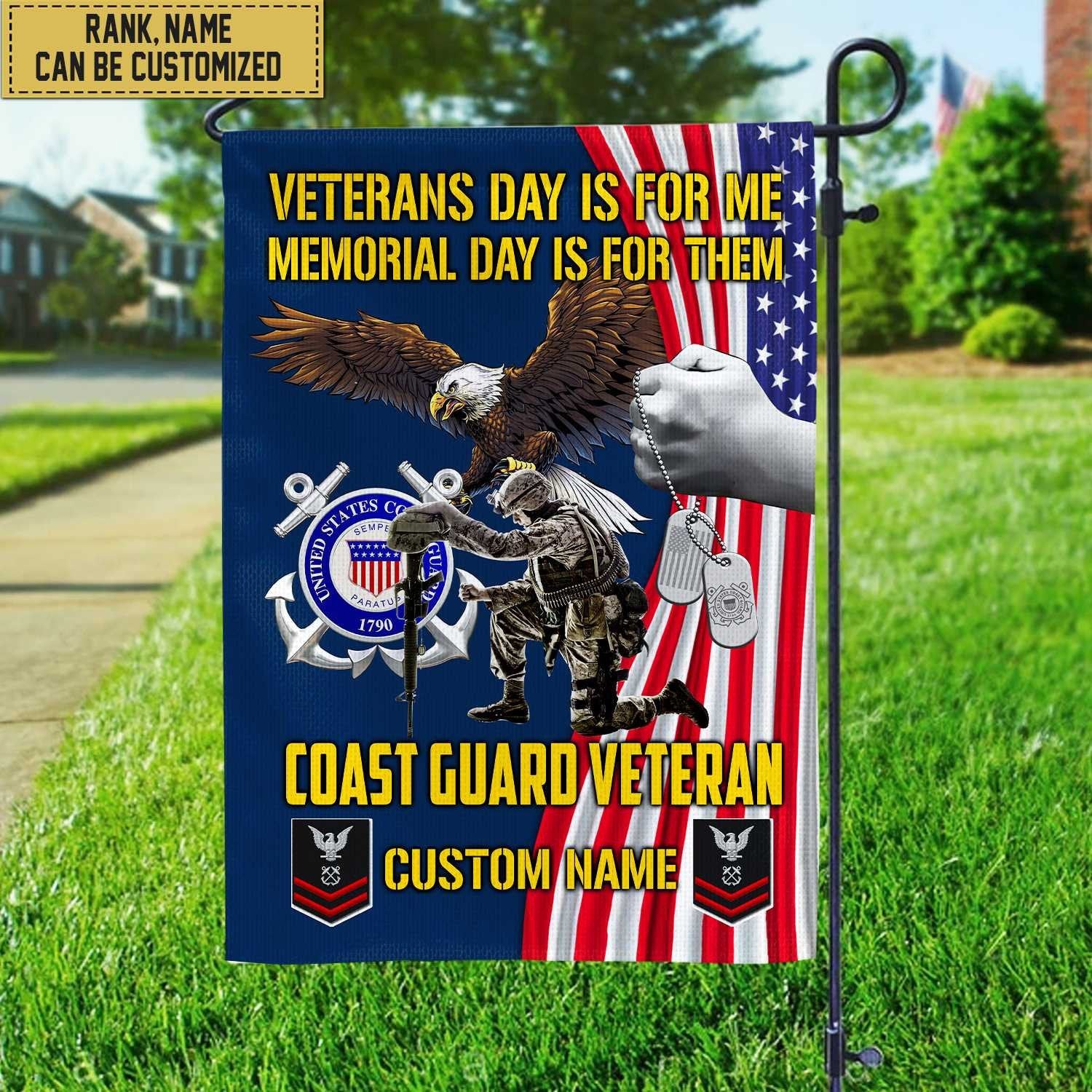 Customized USCG American Flag, Patriotic Flag, Gift For Coast Guard Veteran, Garden Flag - House Flag VPVC102005