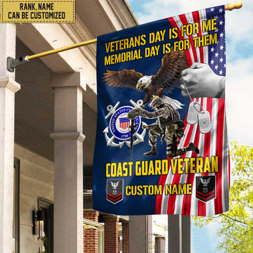 Customized USCG American Flag, Patriotic Flag, Gift For Coast Guard Veteran, Garden Flag - House Flag VPVC102005