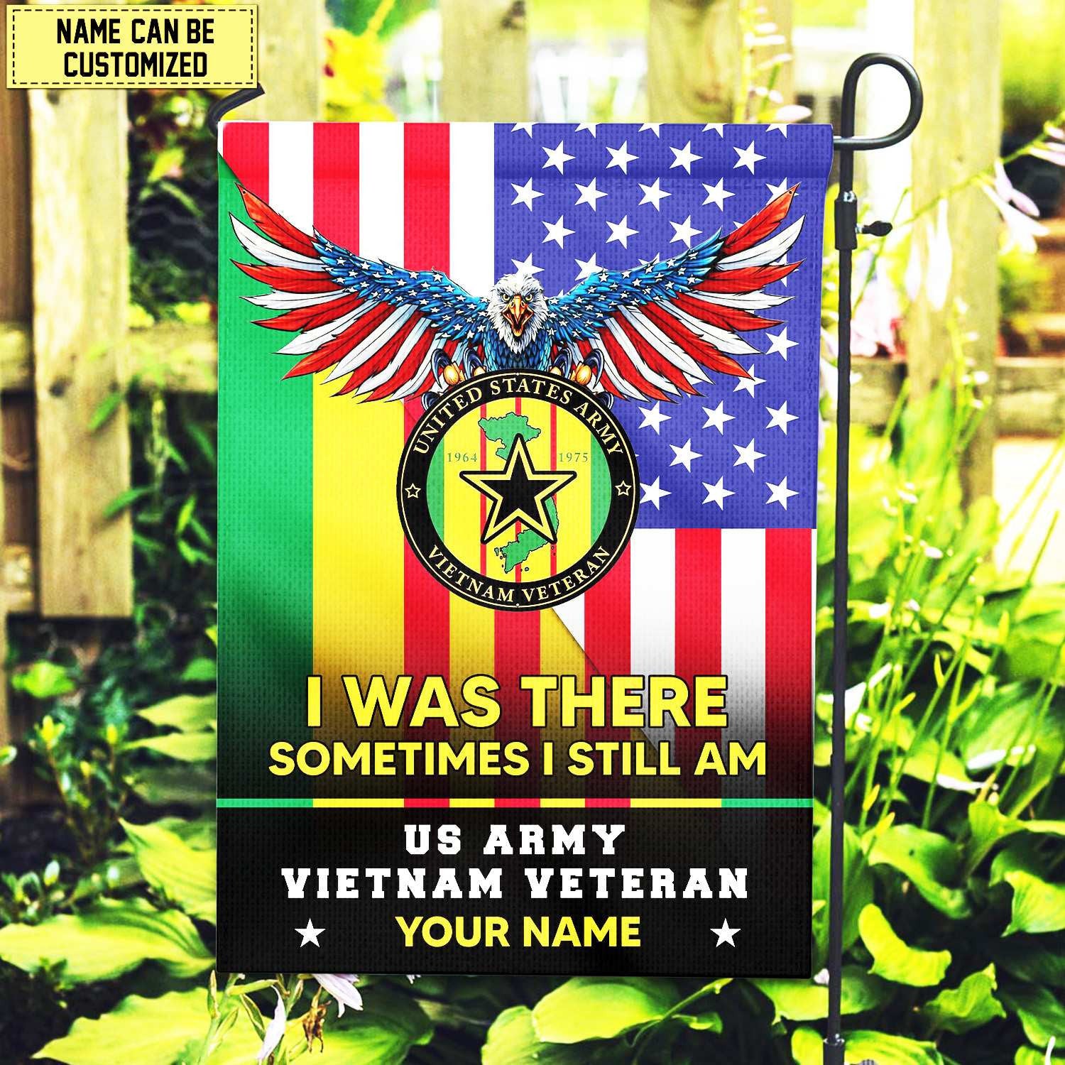 US Army Vietnam Veteran Personalized American Flag, Gift For Him Military, US Veteran Garden Flag - House Flag VPVC102801