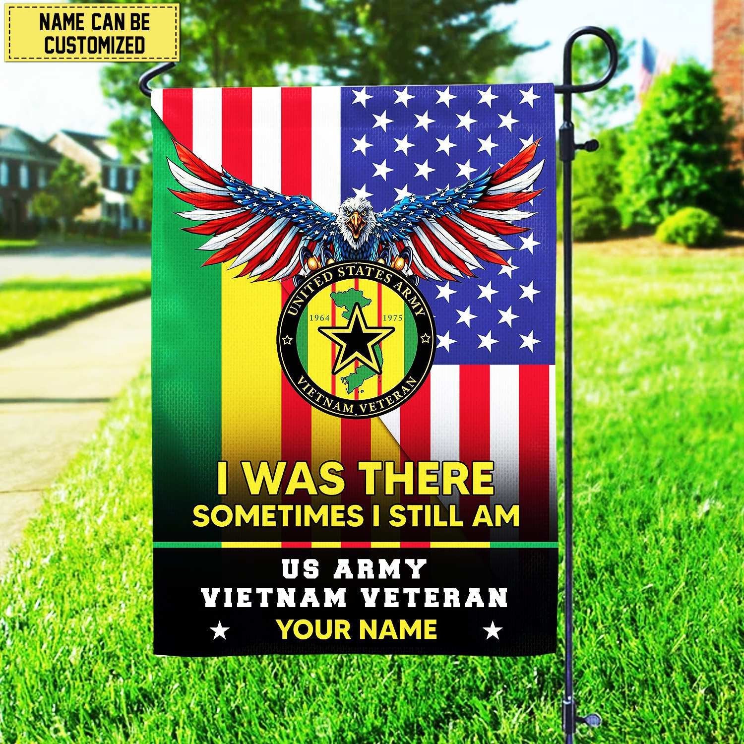 US Army Vietnam Veteran Personalized American Flag, Gift For Him Military, US Veteran Garden Flag - House Flag VPVC102801