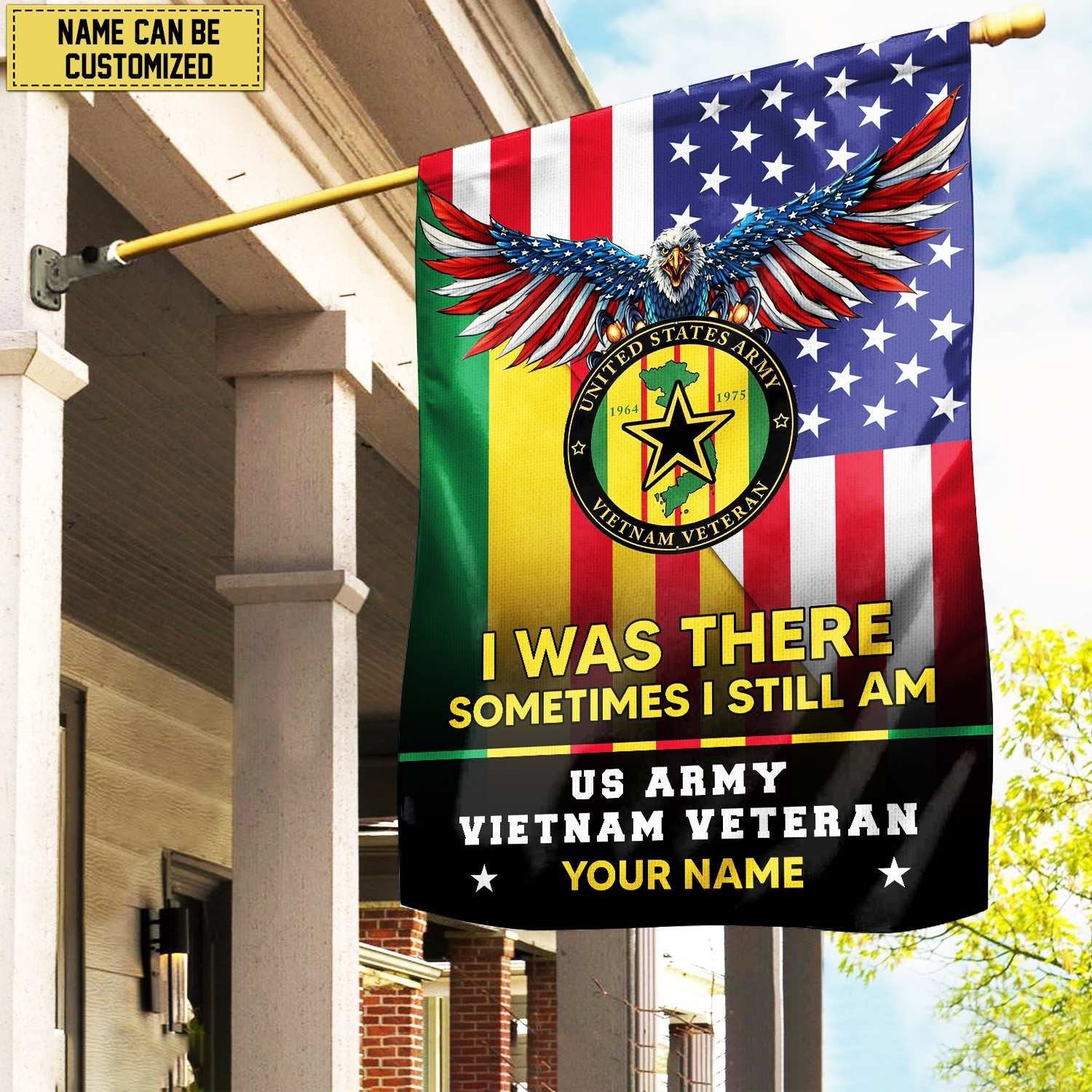 US Army Vietnam Veteran Personalized American Flag, Gift For Him Military, US Veteran Garden Flag - House Flag VPVC102801