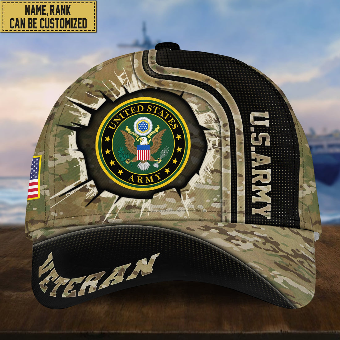 Personalized US Army Hat - Custom Name, Rank, Gift For US Veteran VPVC002001