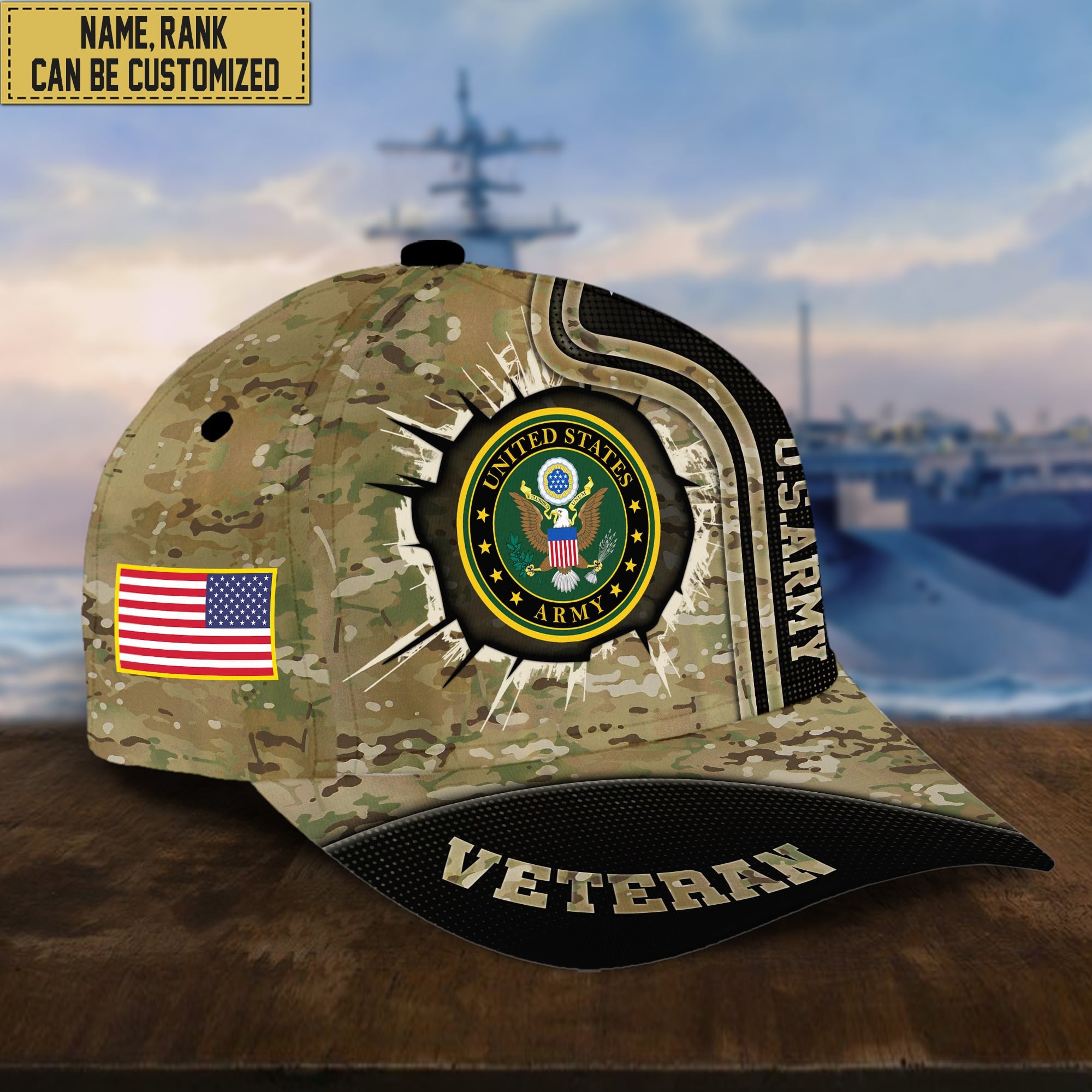 Personalized US Army Hat - Custom Name, Rank, Gift For US Veteran VPVC002001