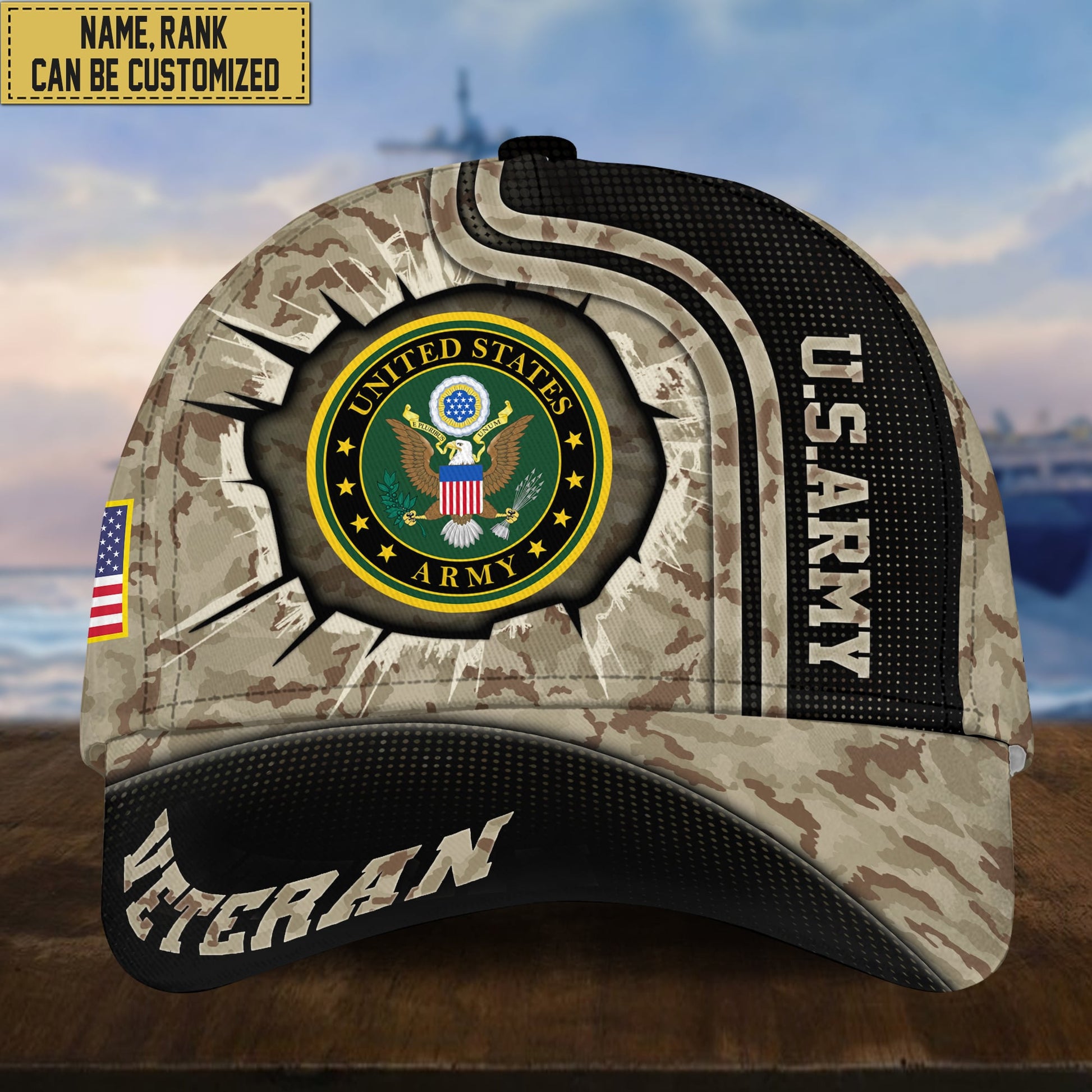 Personalized US Army Hat - Custom Name, Rank, Gift For US Veteran VPVC002001