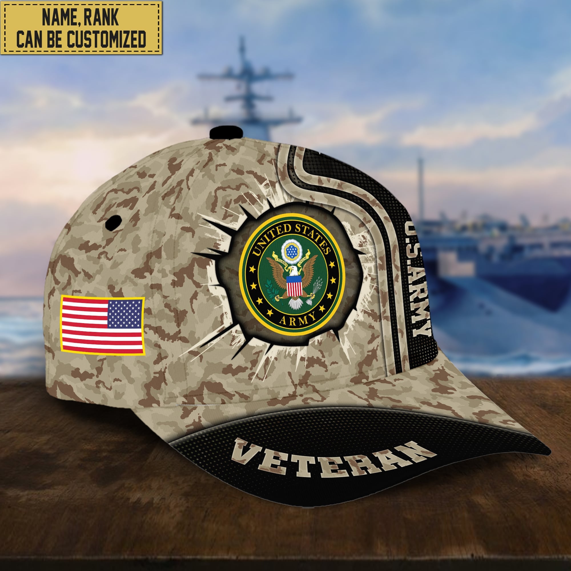 Personalized US Army Hat - Custom Name, Rank, Gift For US Veteran VPVC002001