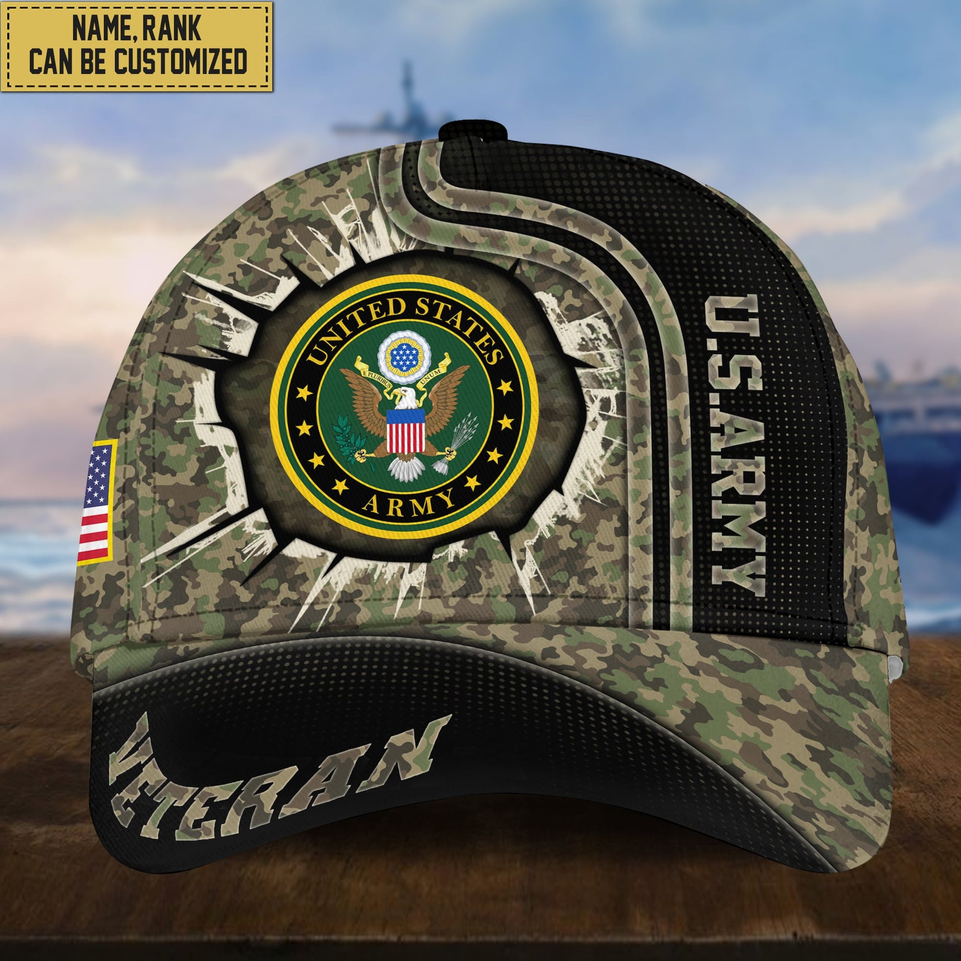 Personalized US Army Hat - Custom Name, Rank, Gift For US Veteran VPVC002001
