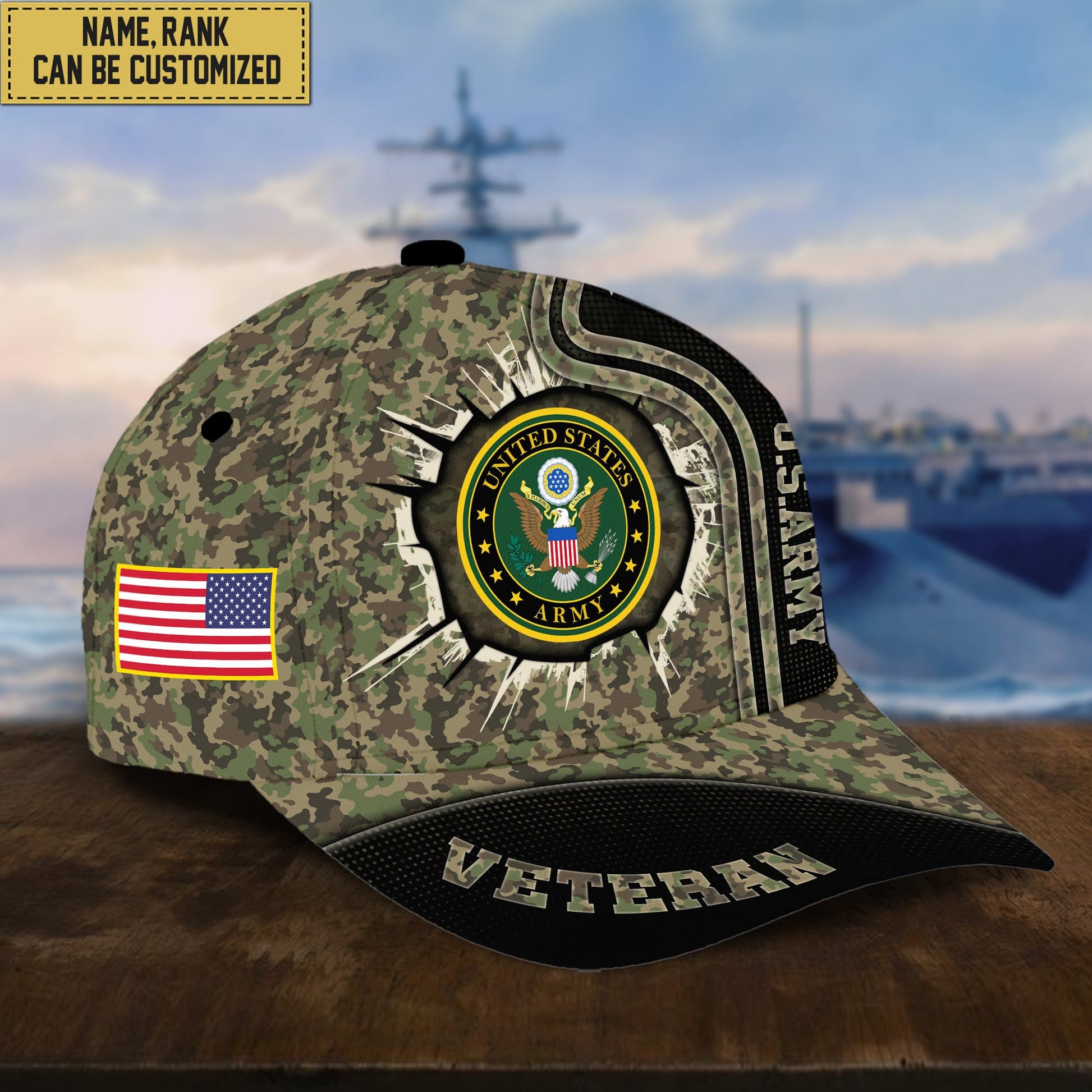 Personalized US Army Hat - Custom Name, Rank, Gift For US Veteran VPVC002001