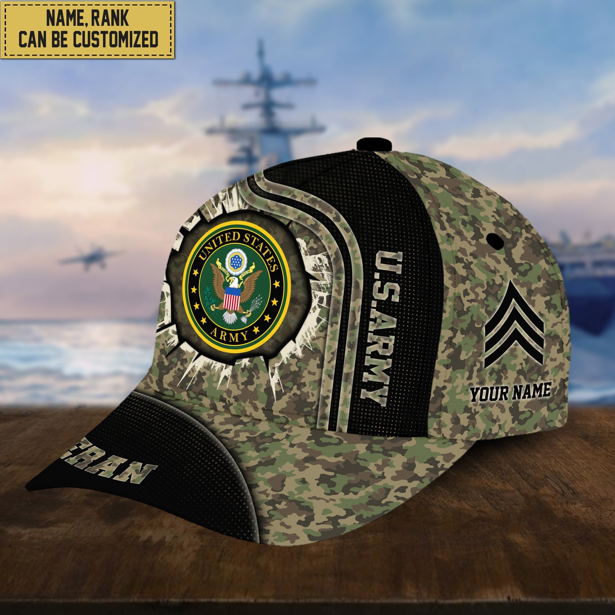 Personalized US Army Hat - Custom Name, Rank, Gift For US Veteran VPVC002001