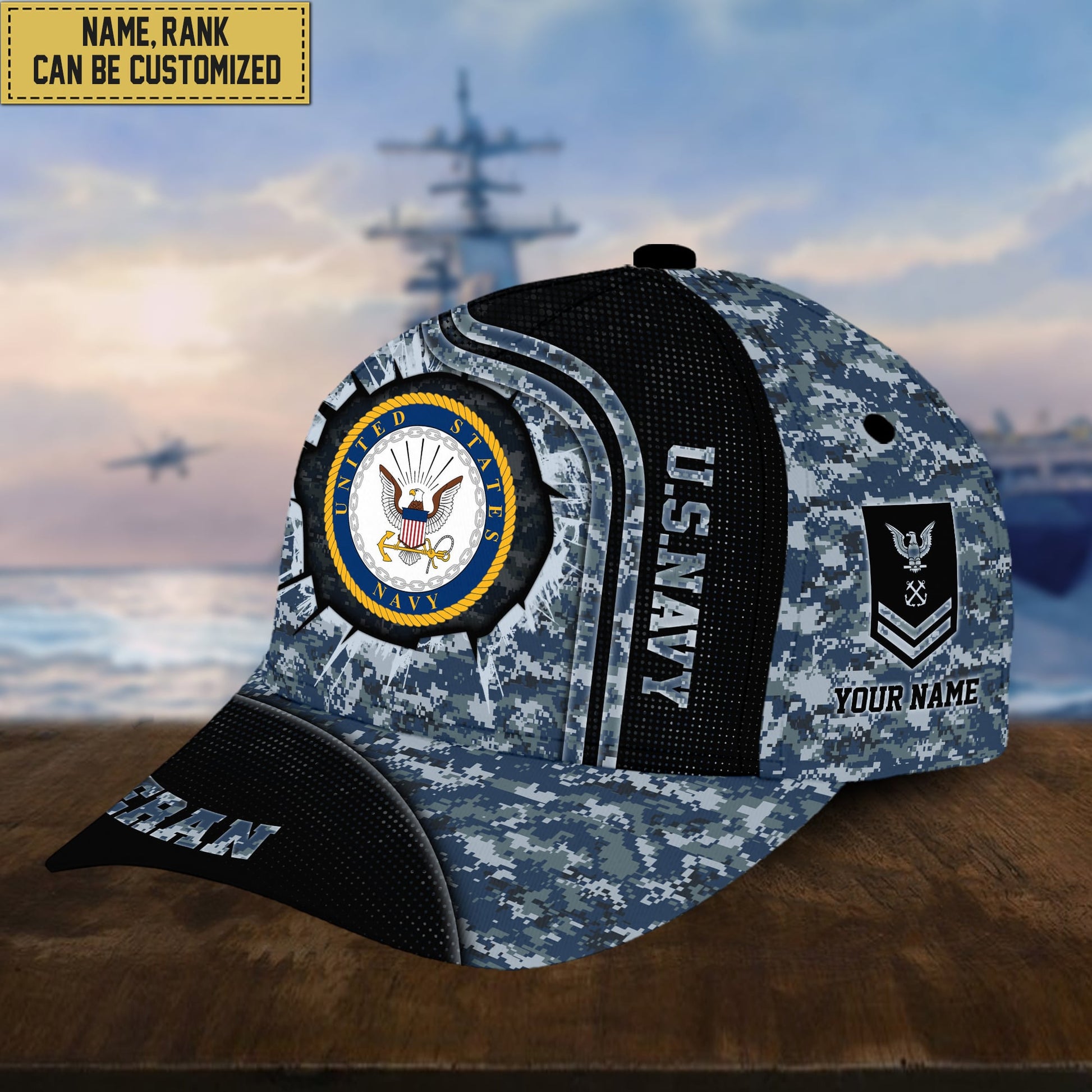 Personalized US Navy Hat - Custom Name, Rank, Gift For US Veteran VPVC002002