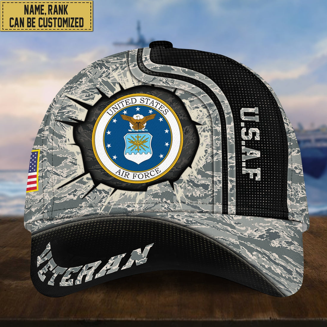 Personalized USAF Hat - Custom Name, Rank, Gift For US Air Force Veteran Cap VPVC002004
