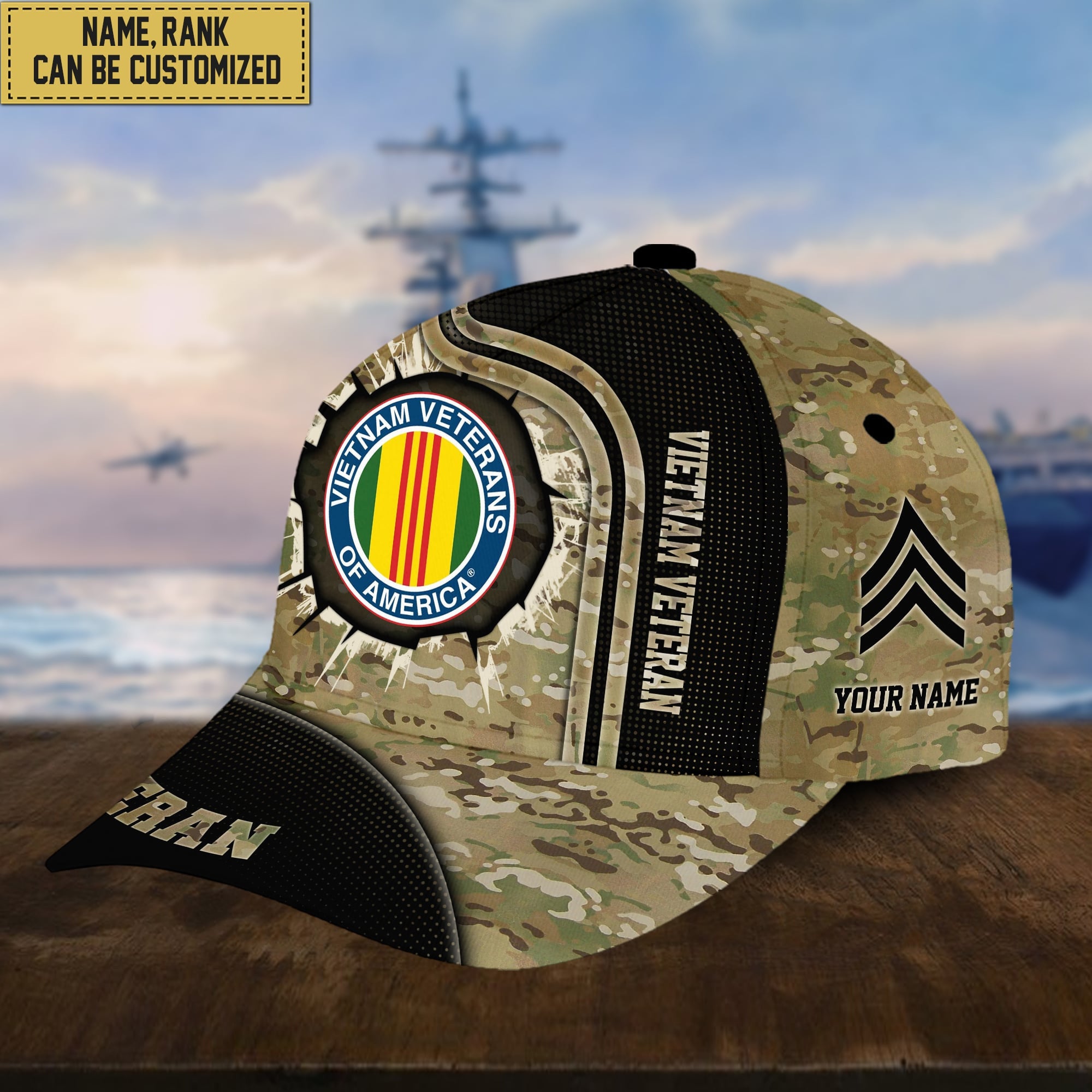 Personalized Vietnam Veteran Hat - Custom Name, Rank, Gift For Vietnam Veteran, Cap VPVC002006