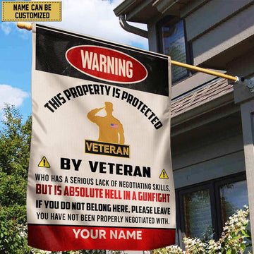 US Veteran Custom Name American Flag, Gift For US Veteran Garden Flag - House Flag VPVC103107