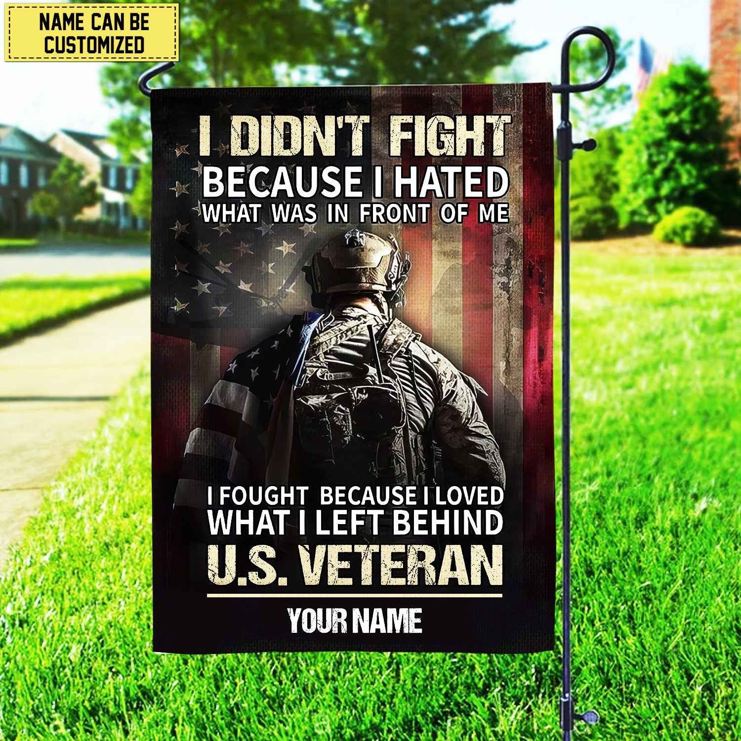 US Veteran Custom Name American Flag, Gift For US Veteran Garden Flag - House Flag VPVC103201