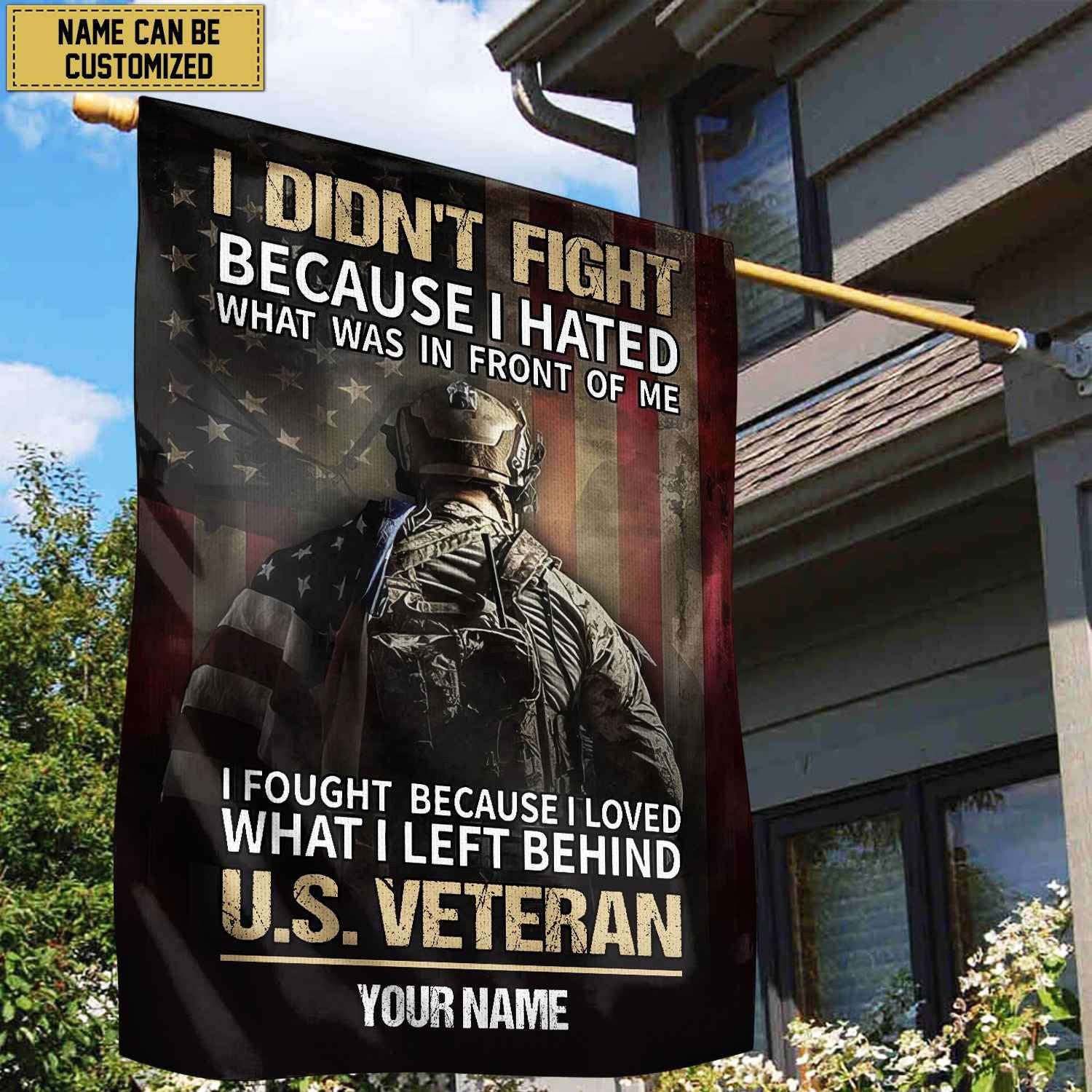 US Veteran Custom Name American Flag, Gift For US Veteran Garden Flag - House Flag VPVC103201