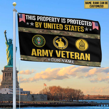 US Army Veteran Personalized American Flag, Gift For Army Veteran, US Veteran Grommet Flag, Garden Flag, House Flag VPVC103601