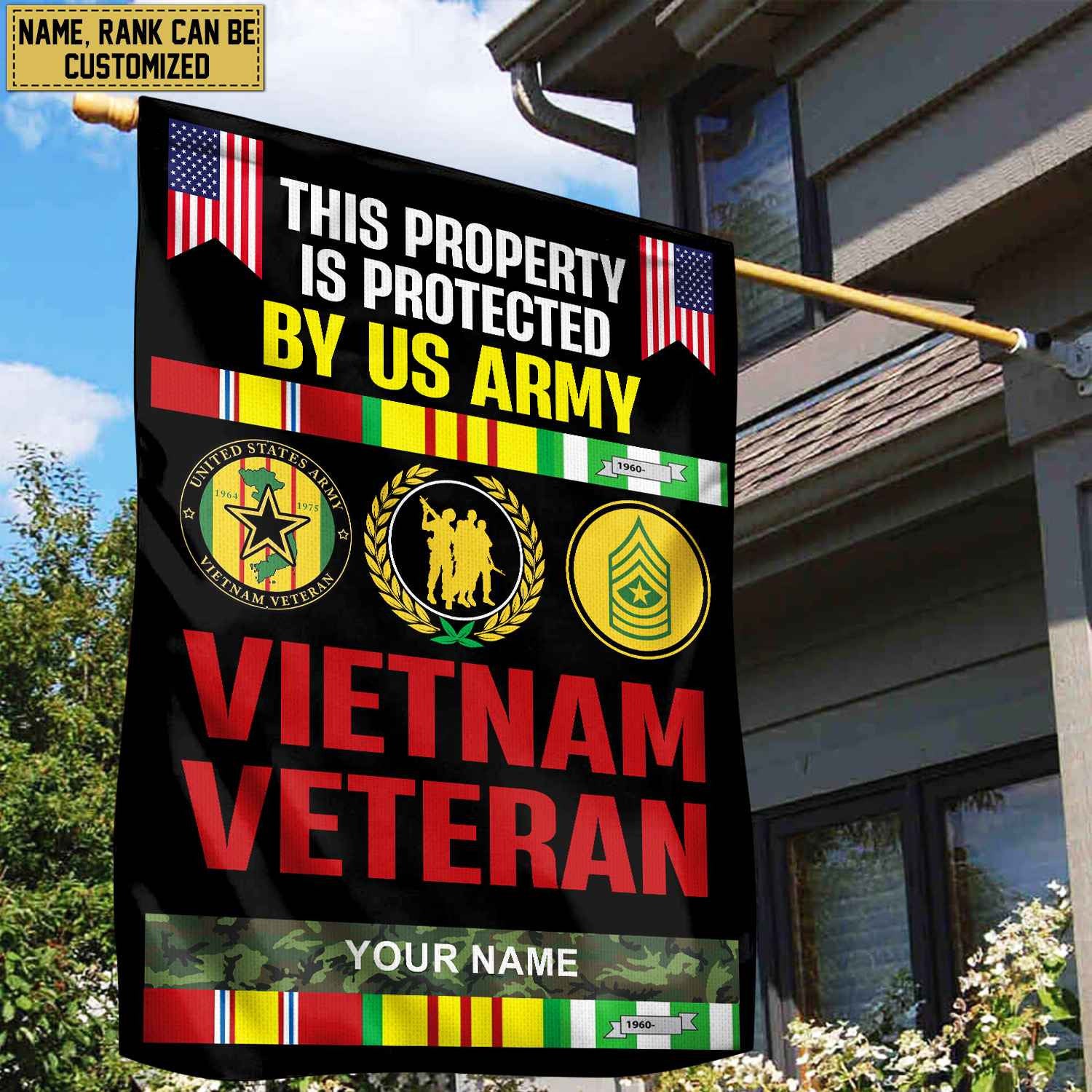 Vietnam Veteran Personalized American Flag, Gift For Vn Veteran, US Veteran Grommet Flag, Garden Flag, House Flag VPVC103606