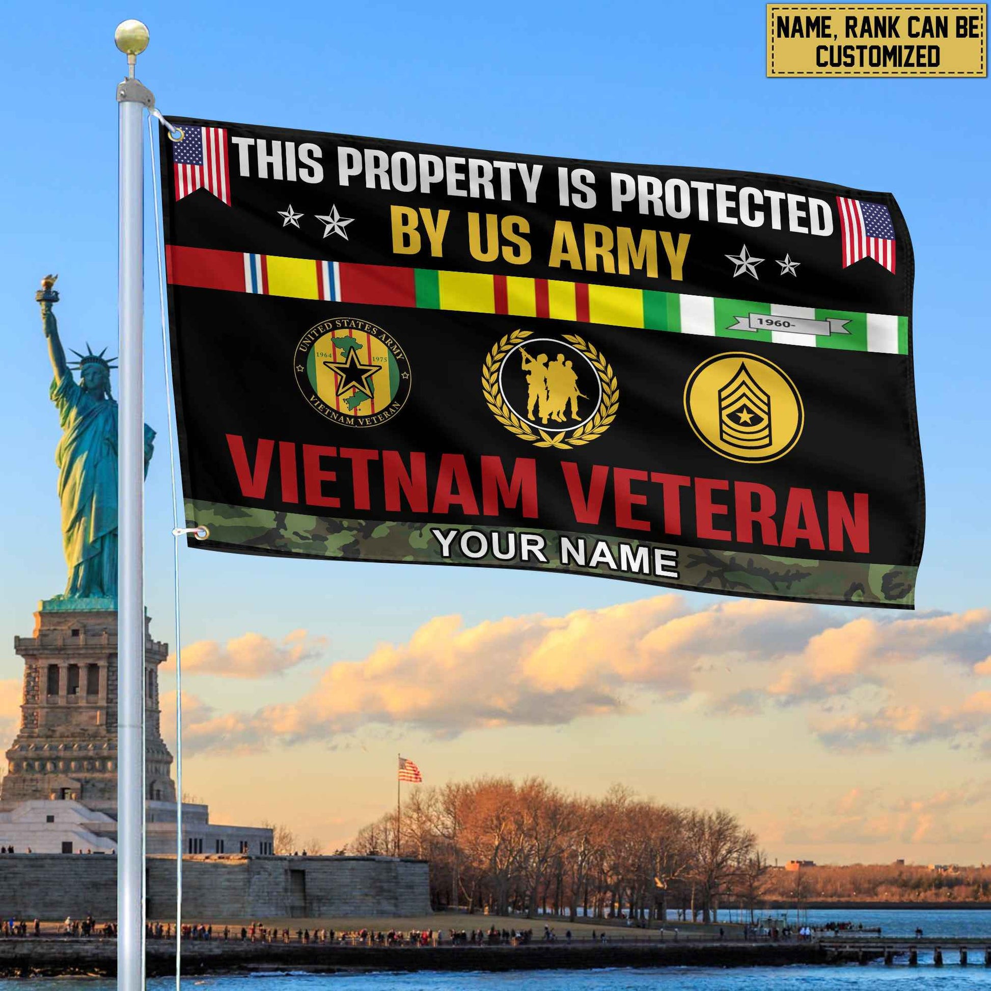 Vietnam Veteran Personalized American Flag, Gift For Vn Veteran, US Veteran Grommet Flag, Garden Flag, House Flag VPVC103606