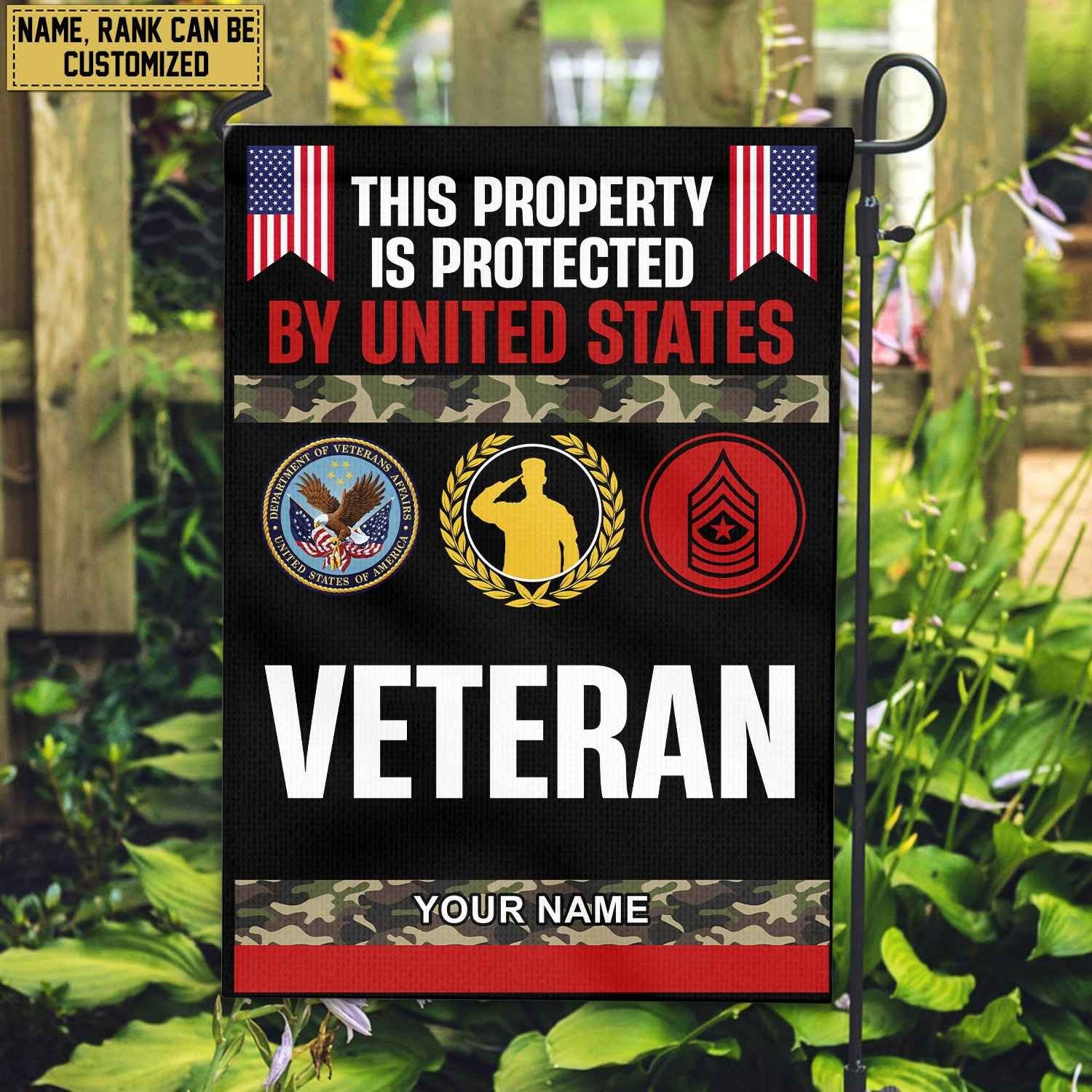 US Veteran Personalized American Flag, Gift For US Veteran, US Veteran Grommet Flag, Garden Flag, House Flag VPVC103607