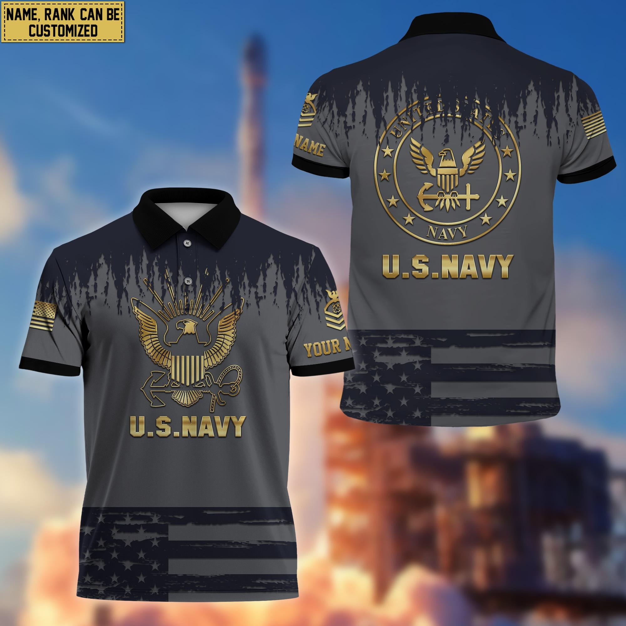 US Navy Short Sleeve Polo Shirt For Men, Veteran's Day Gift For Navy Veteran VPVC200102