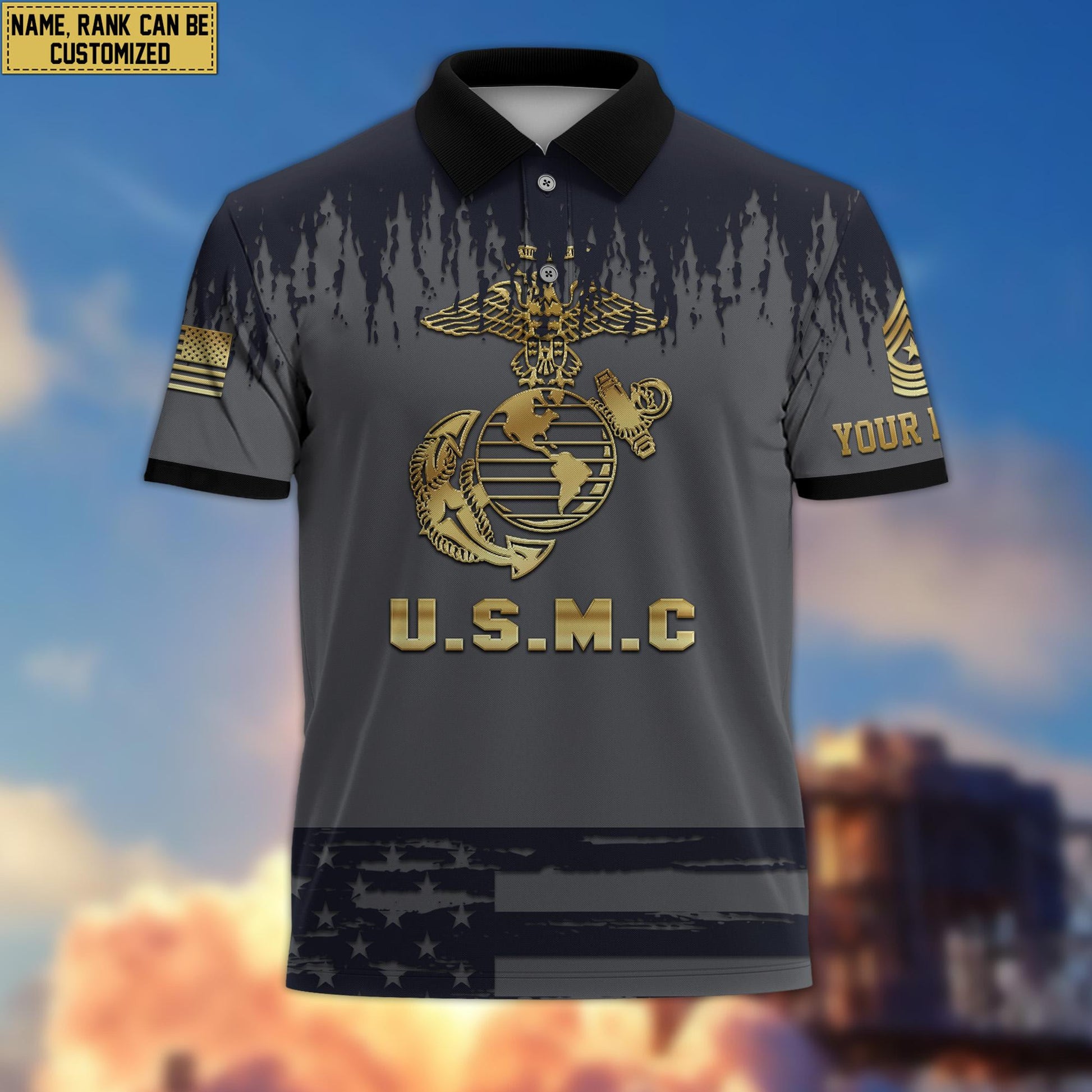 USMC Short Sleeve Polo Shirt For Men, Veteran's Day Gift For Marine Veteran VPVC200103