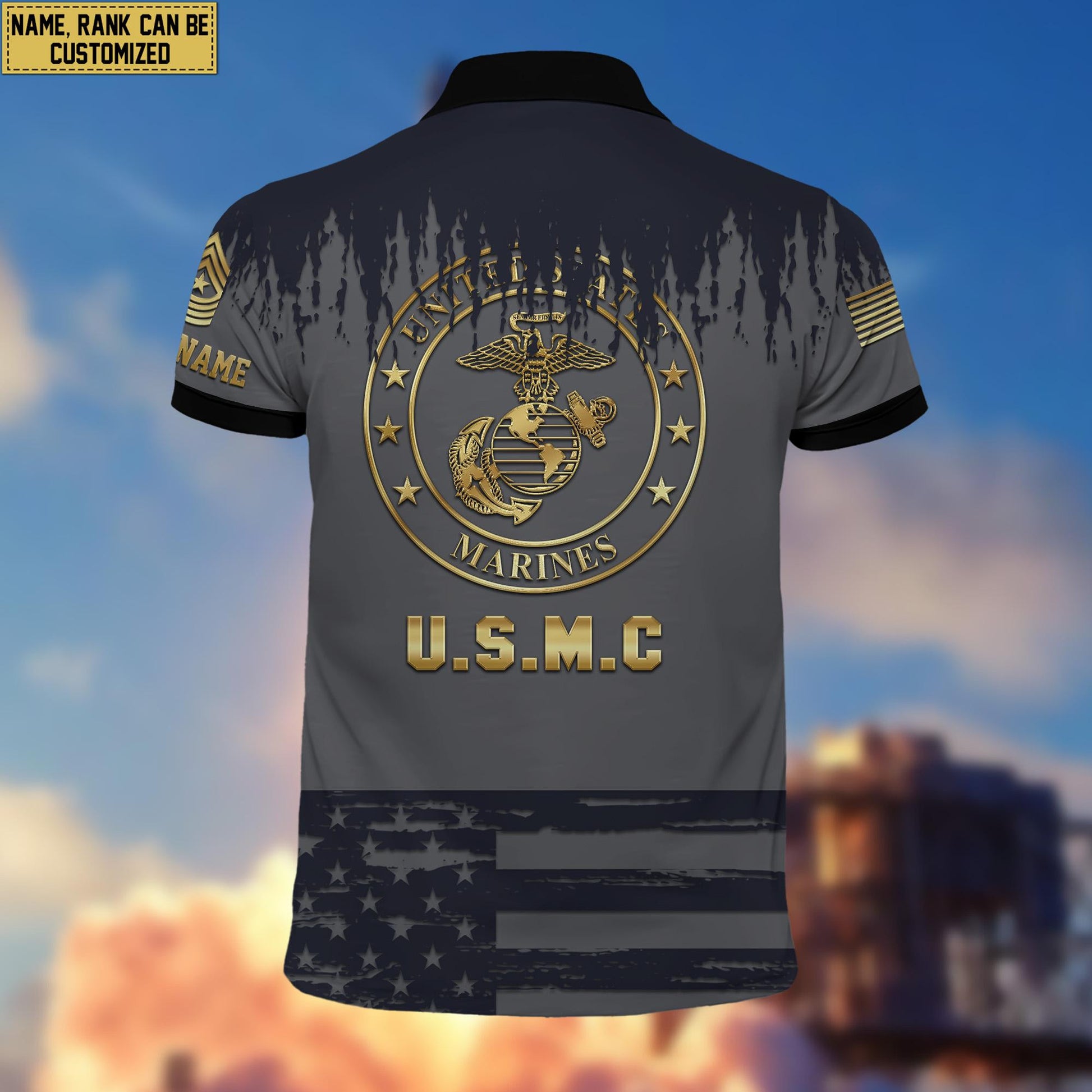 USMC Short Sleeve Polo Shirt For Men, Veteran's Day Gift For Marine Veteran VPVC200103
