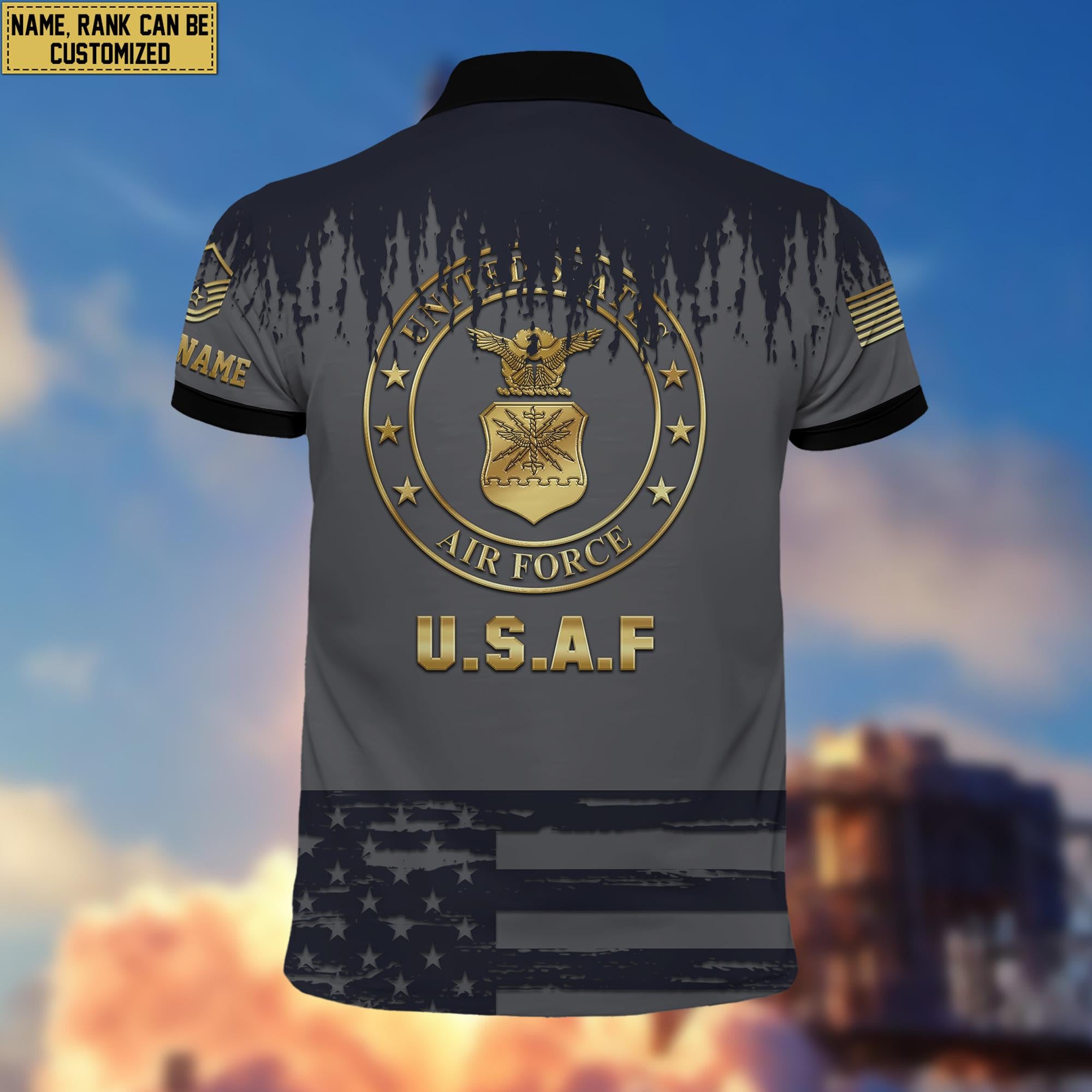 USAF Short Sleeve Polo Shirt For Men, Veteran's Day Gift For Air Force Veteran VPVC200104