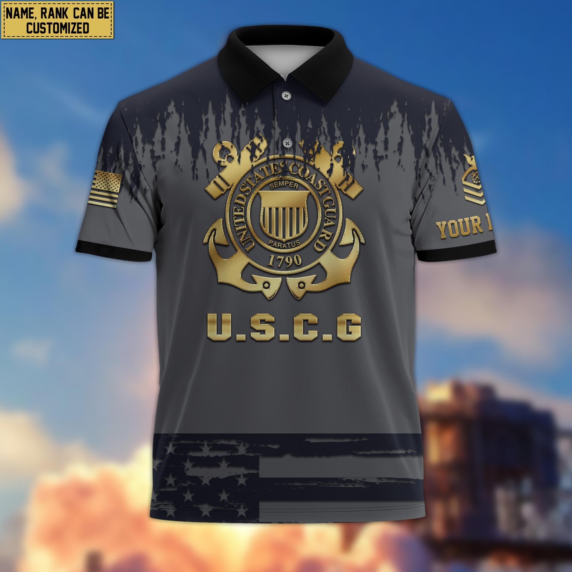 USCG Personalized Short Sleeve Polo Shirt For Men, Veteran's Day Gift For Coast Guard Veteran VPVC200105