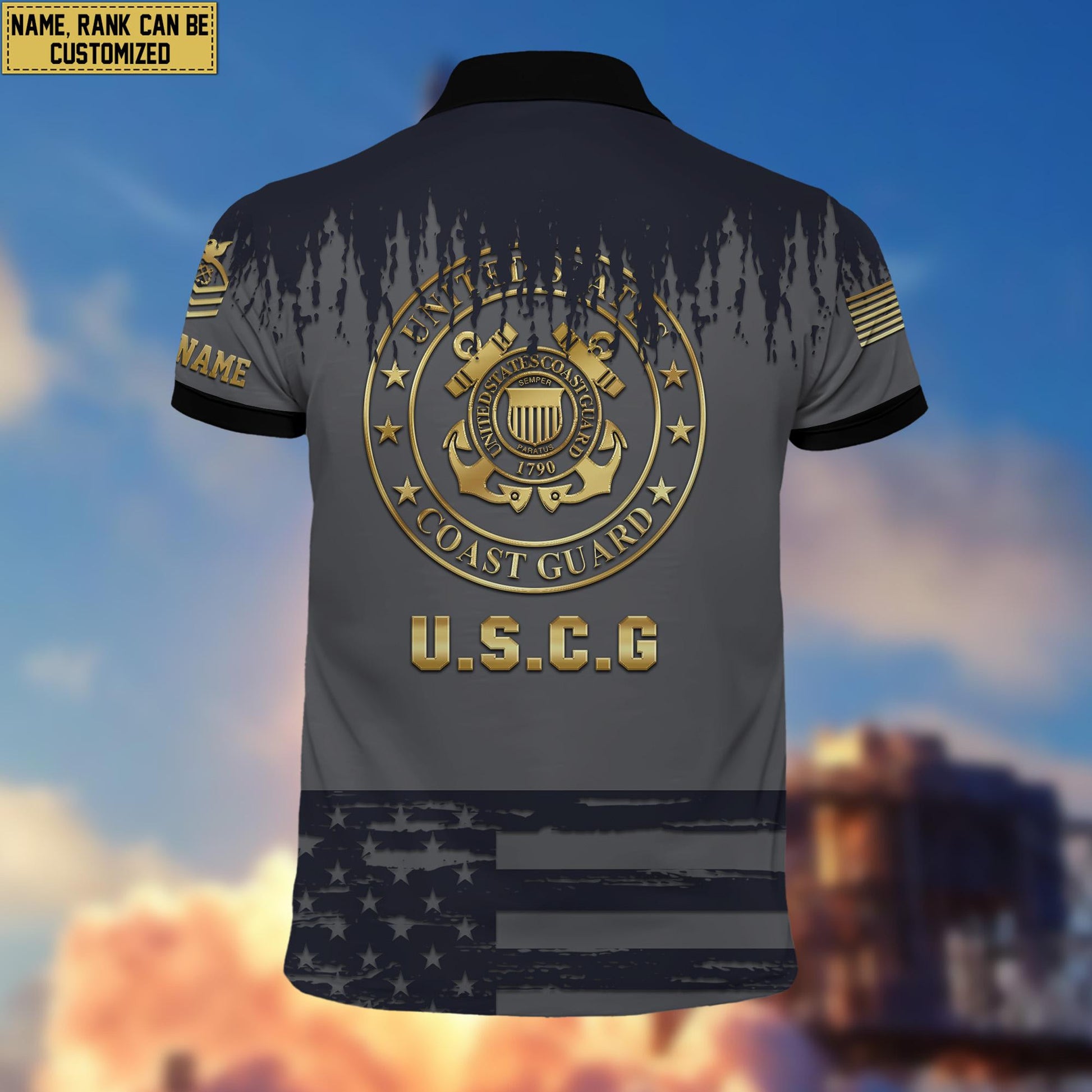 USCG Personalized Short Sleeve Polo Shirt For Men, Veteran's Day Gift For Coast Guard Veteran VPVC200105