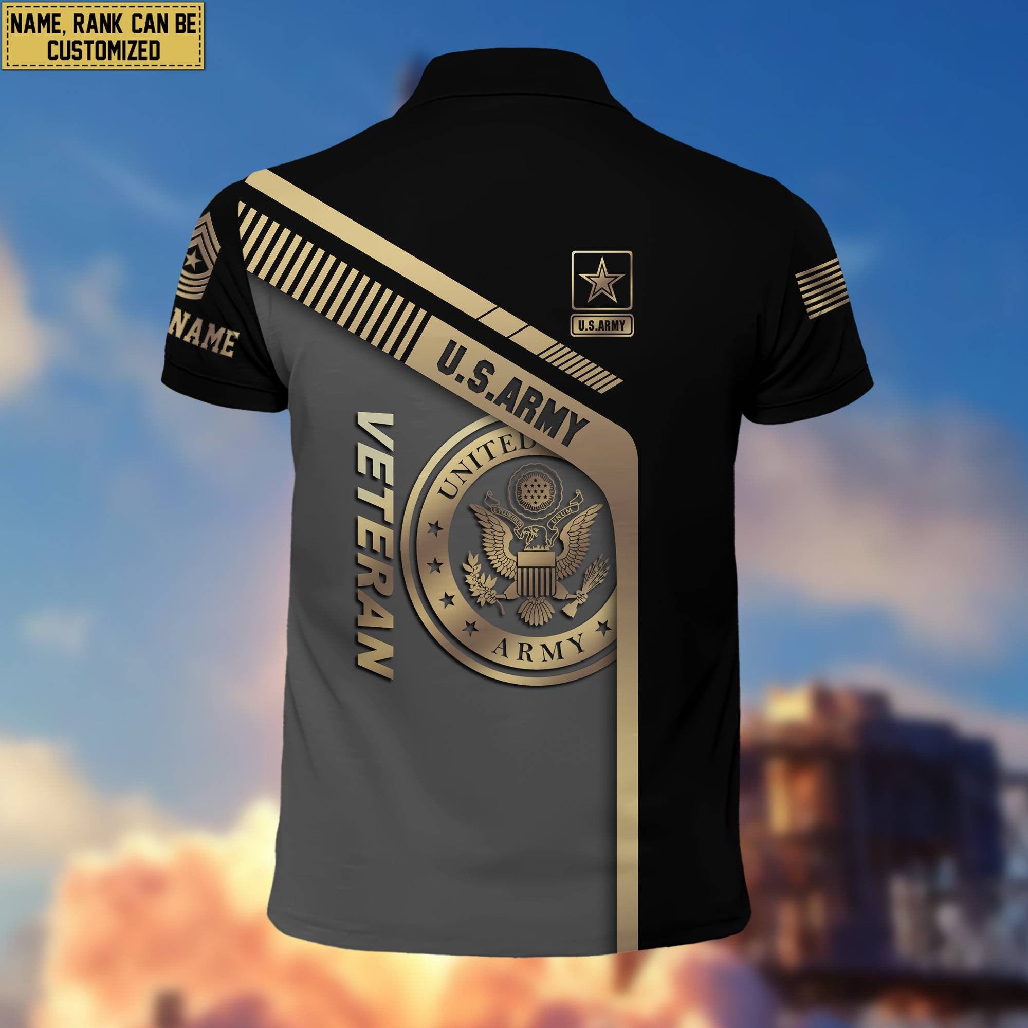 US Army Veteran Personalized Short Sleeve Polo Shirt, Veteran's Day Gift VPVC200201