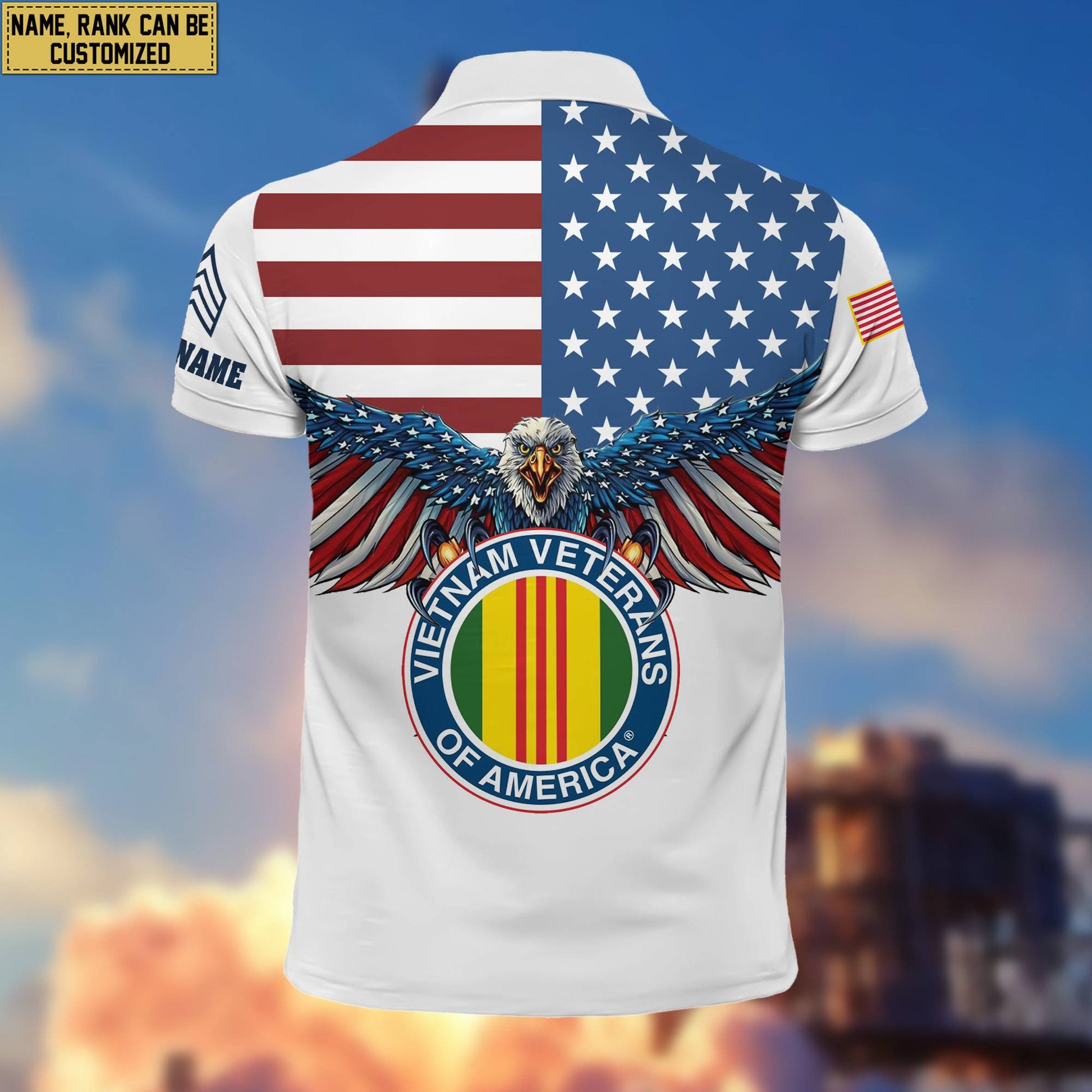 Premium Vietnam Veteran Polo Shirt, Custom Name, Rank Gift For Veteran VPVC200406