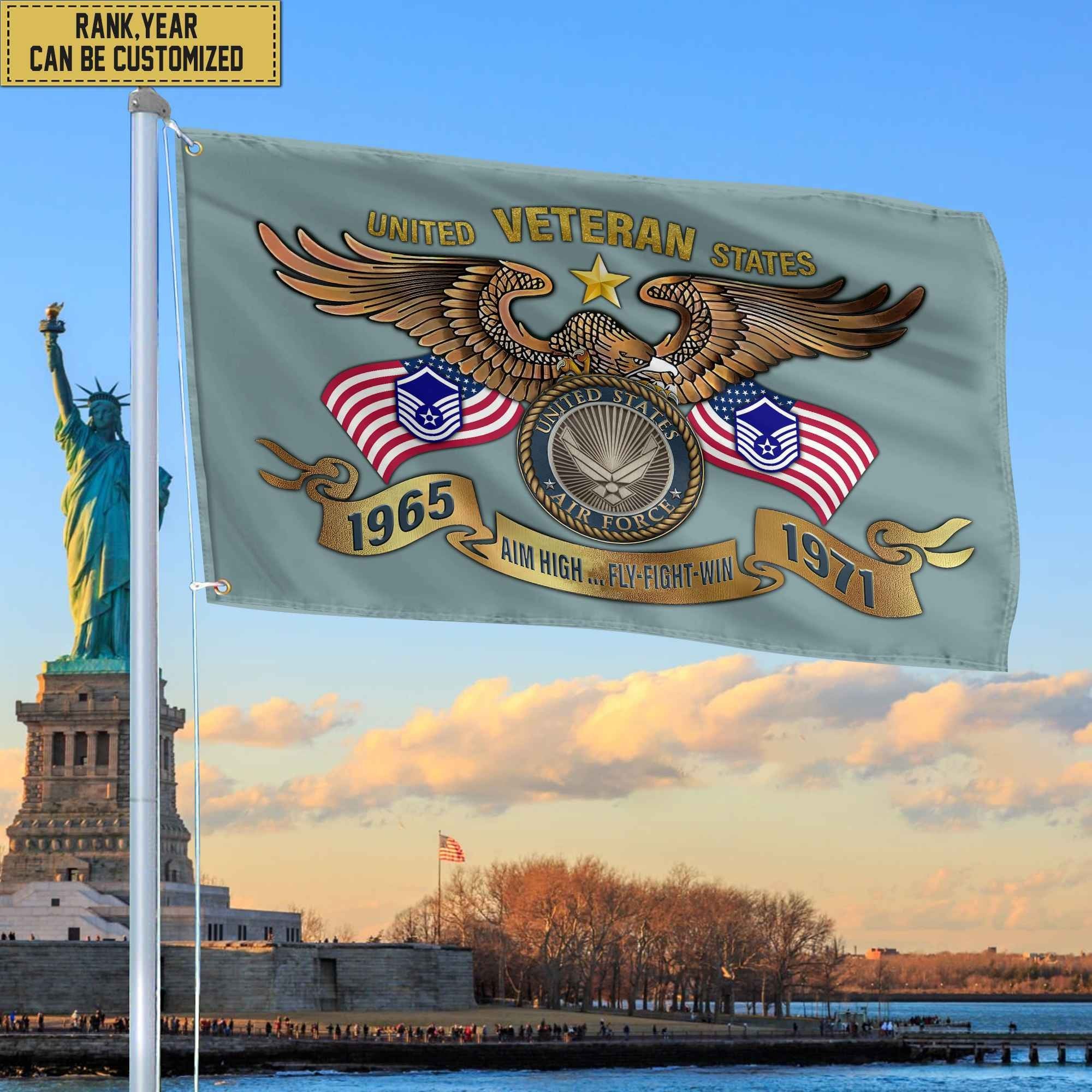 Custom USAF Veteran Grommet Flag, Gift For Air Force Veteran, Gift For Veterans Day, Memorial Day, Father's Day VPVC104504