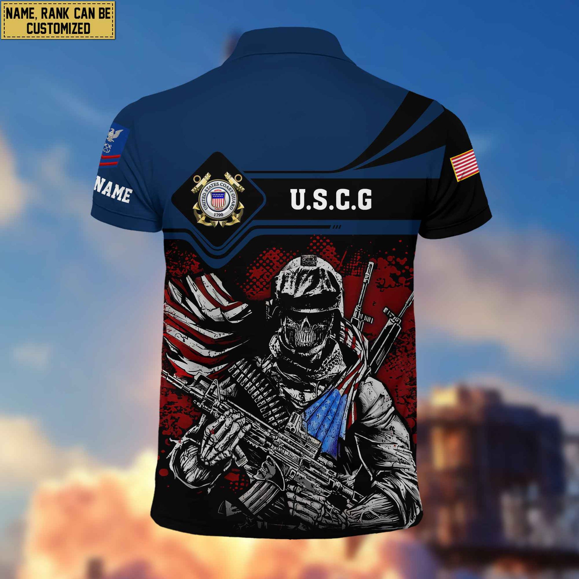 USCG Veteran Polo Shirt, Custom Name, Rank For Coast Guard Veteran VPVC200705