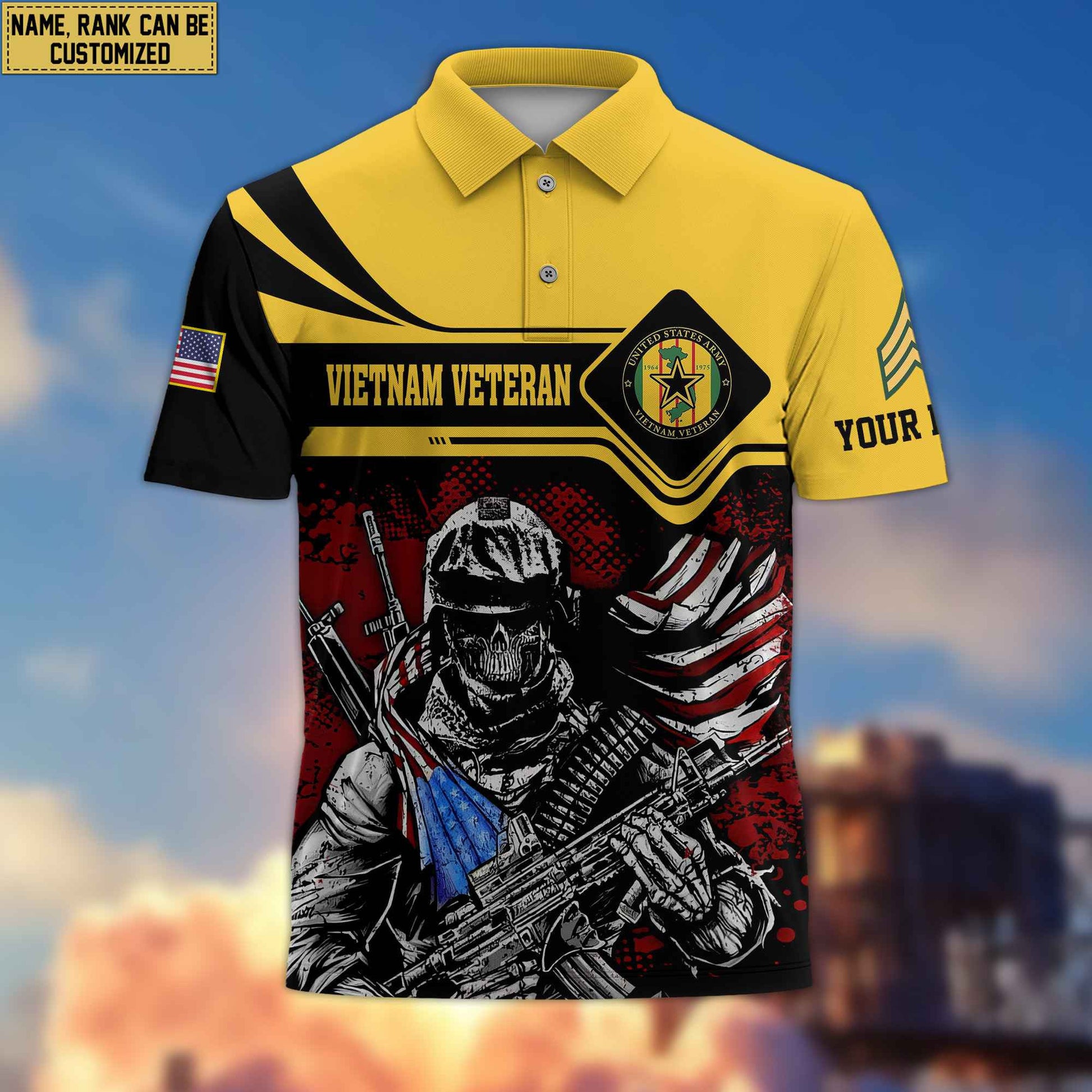Vietnam Veteran Polo Shirt, Custom Name, Rank For Vietnam Veteran VPVC200706