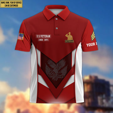 Customized US Veteran Polo Shirt, Gift for Grandpa Dad Husband, Gift for US Veteran VPVC200807