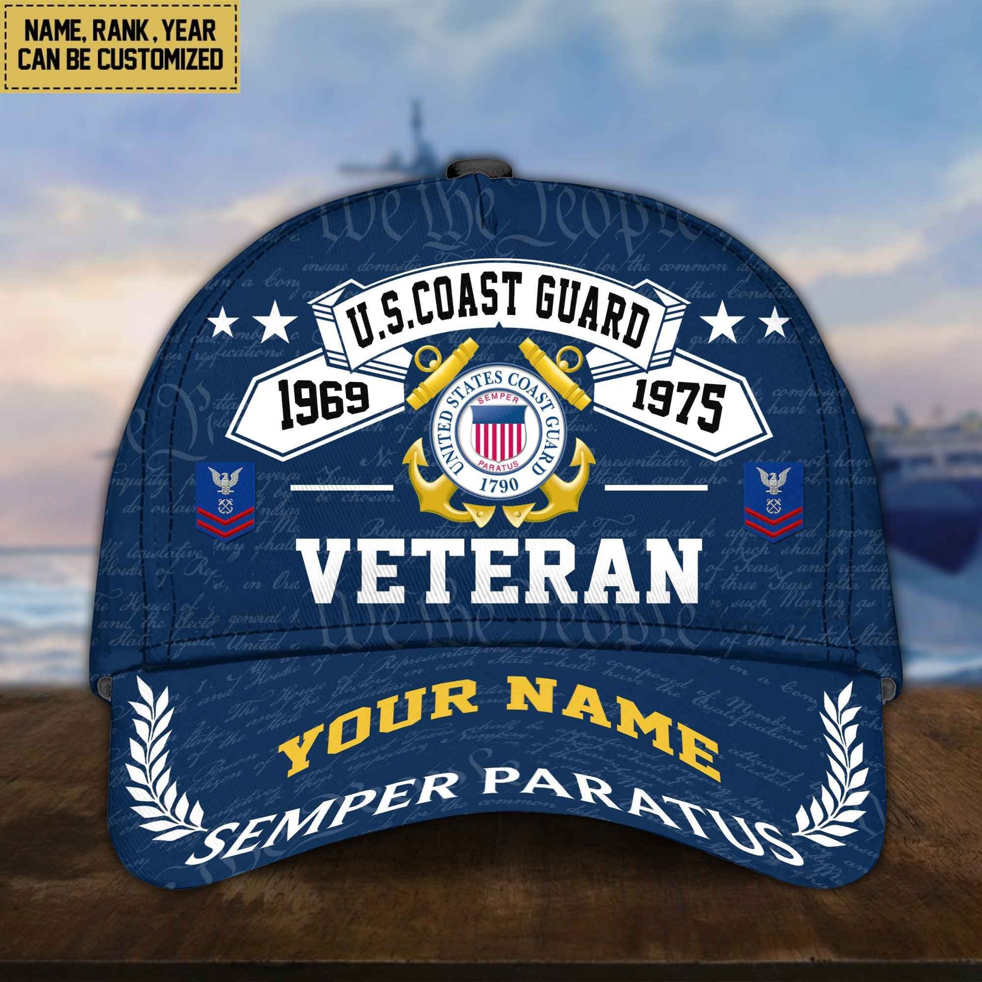 Personalized USCG Hat - Custom Name, Rank, Gift For US Coast Guard Veteran - Cap VPVC002105