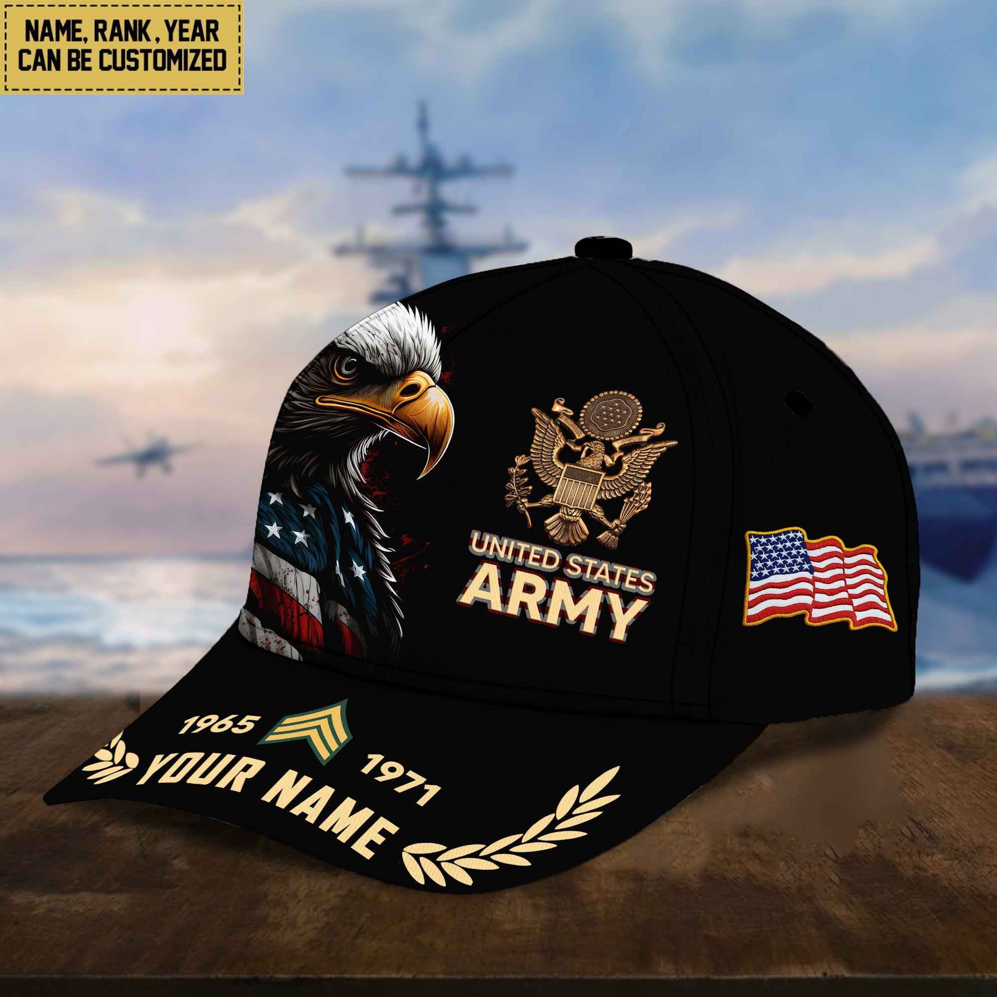 Premium Personalized US Army Veteran Cap VPVC002201