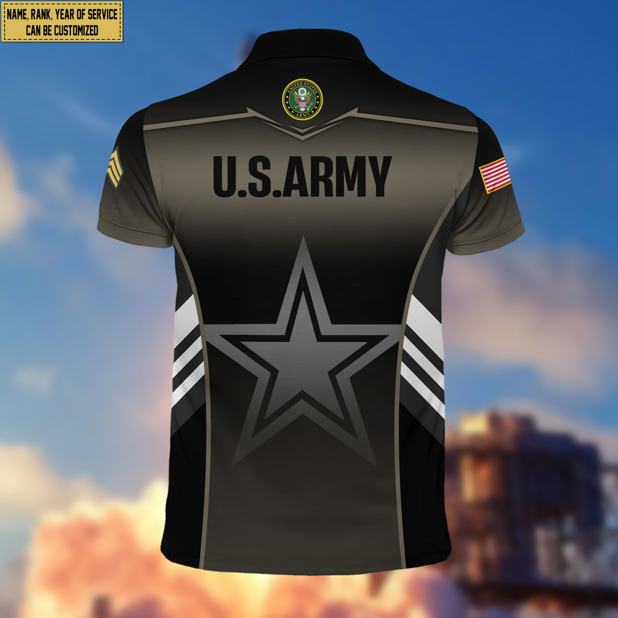 US Army Polo Shirt, Gift for Grandpa Dad Husband, Gift for Army Veteran VPVC200901