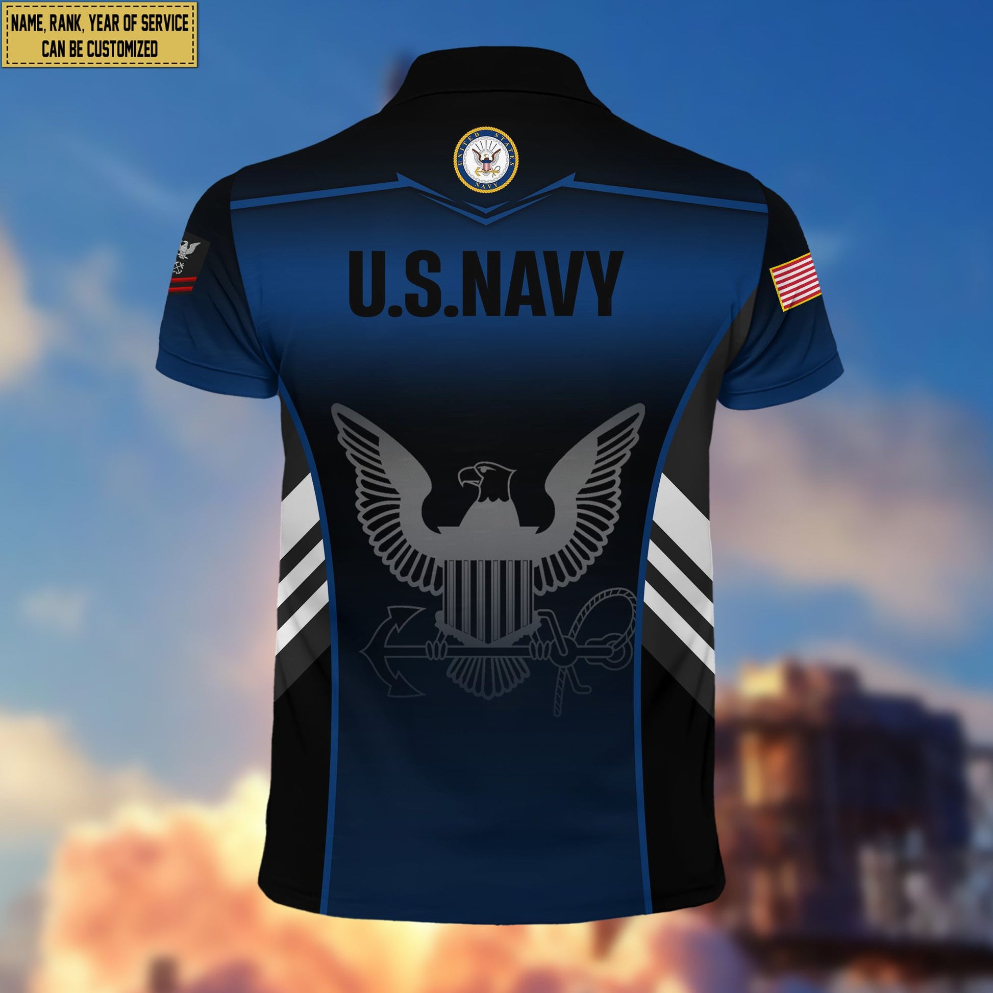 US Navy Polo Shirt, Gift for Grandpa Dad Husband, Gift for Navy Veteran VPVC200902